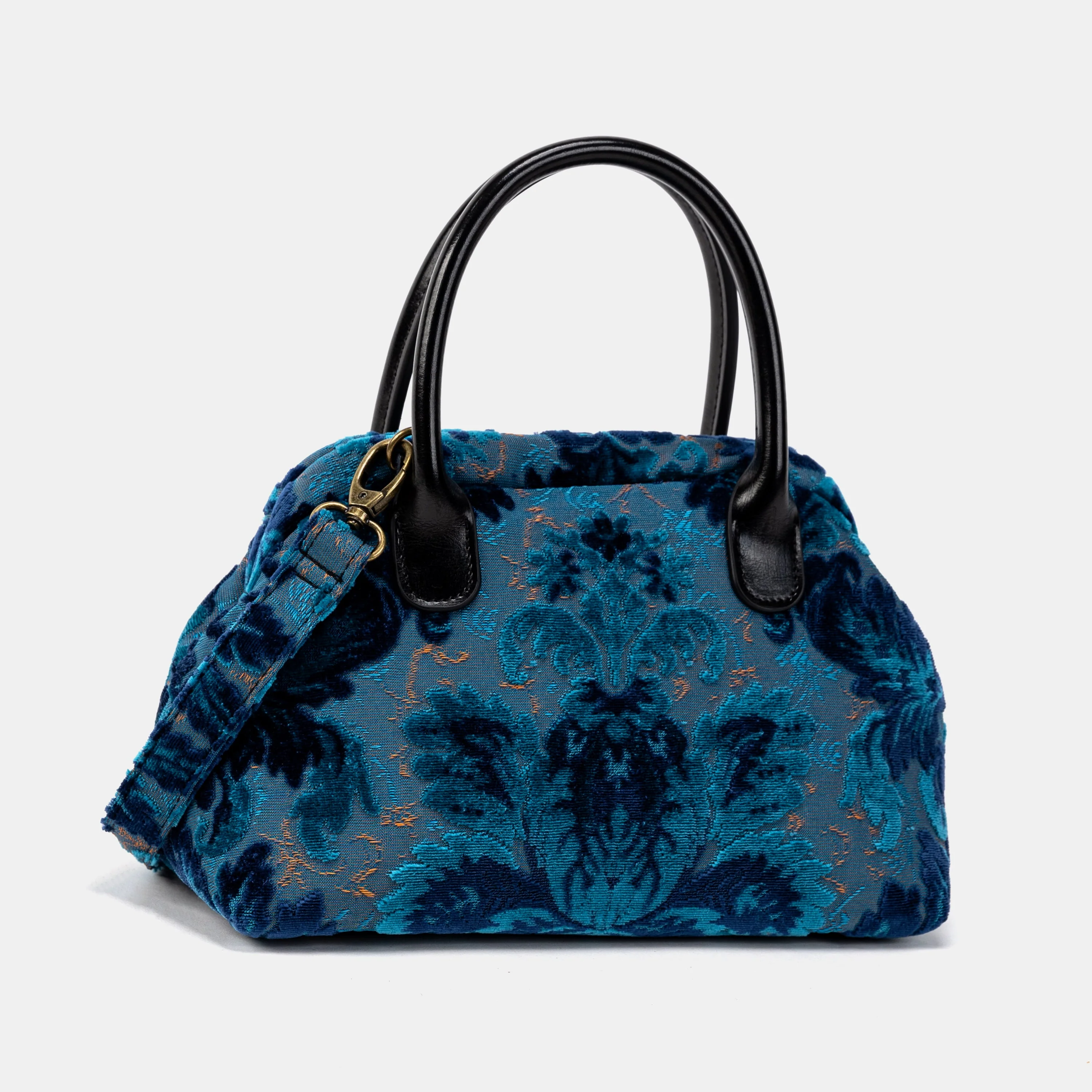 Burnout Velvet Revival Aqua Carpet Satchel - Image 3