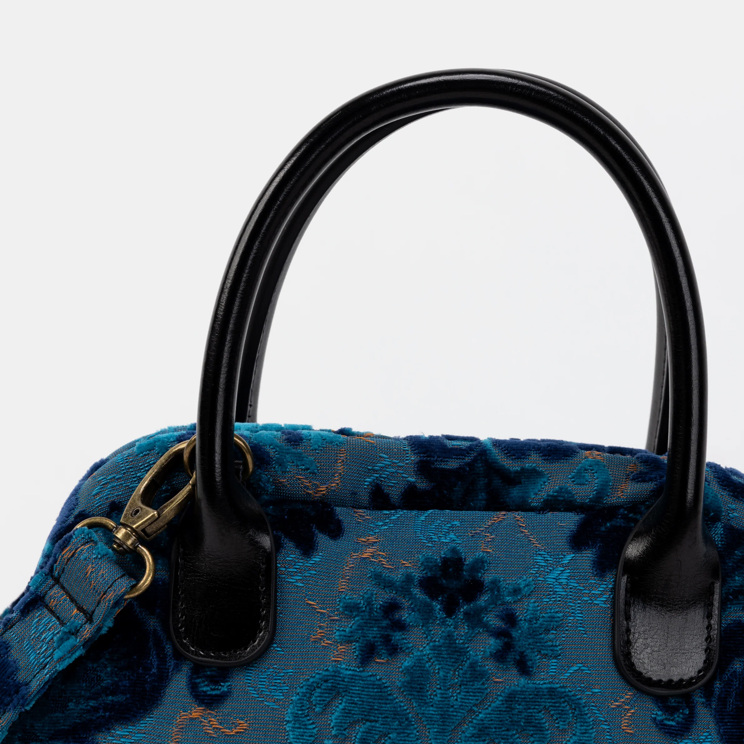 Burnout Velvet Revival Aqua Carpet Satchel - Image 5