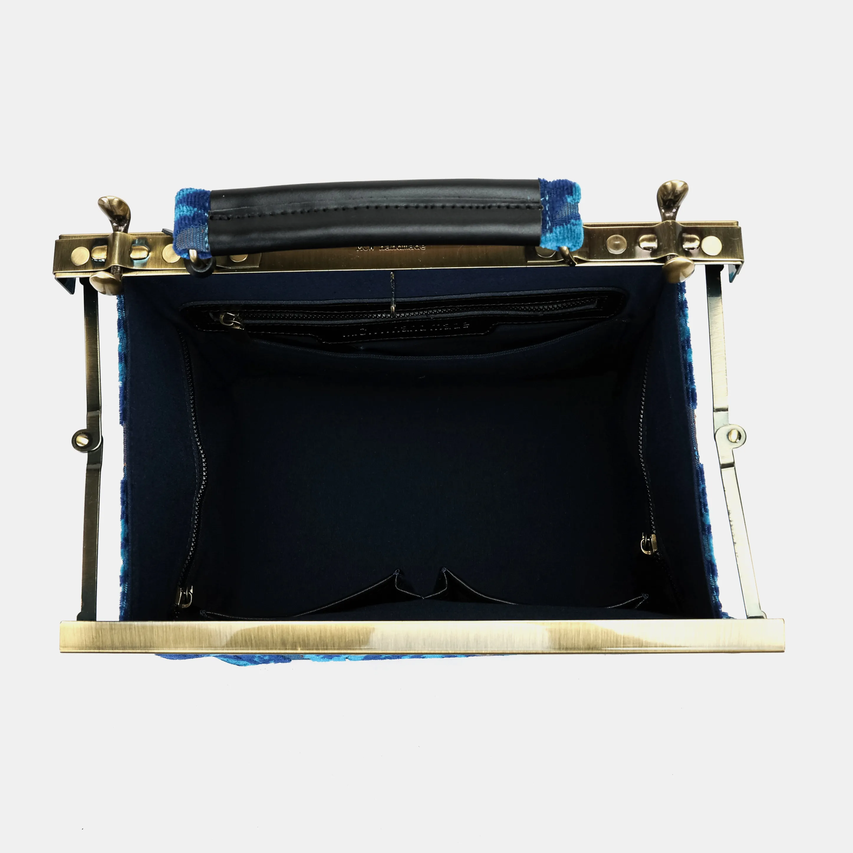 Burnout Velvet Revival Aqua Cecile Carpet Purse Gladstone Bag - Image 8