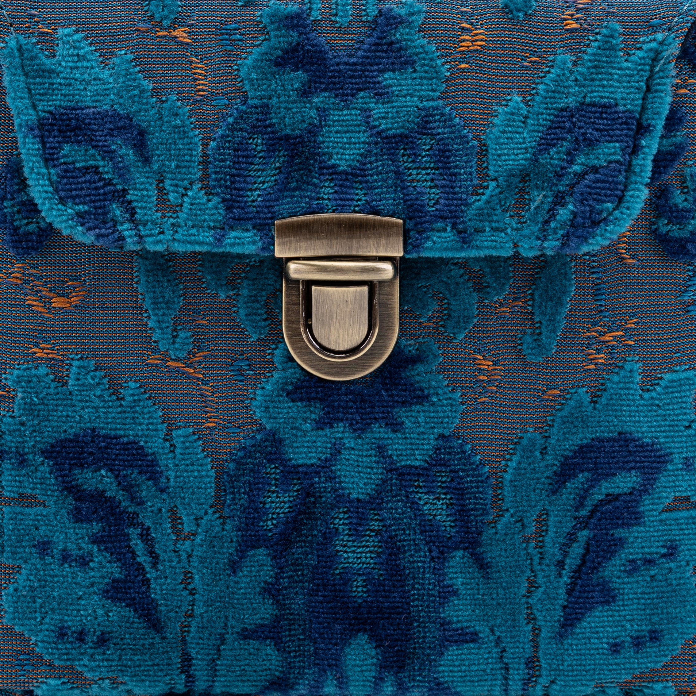 Burnout Velvet Revival Aqua Emma Small Train Case Crossbody - Image 5