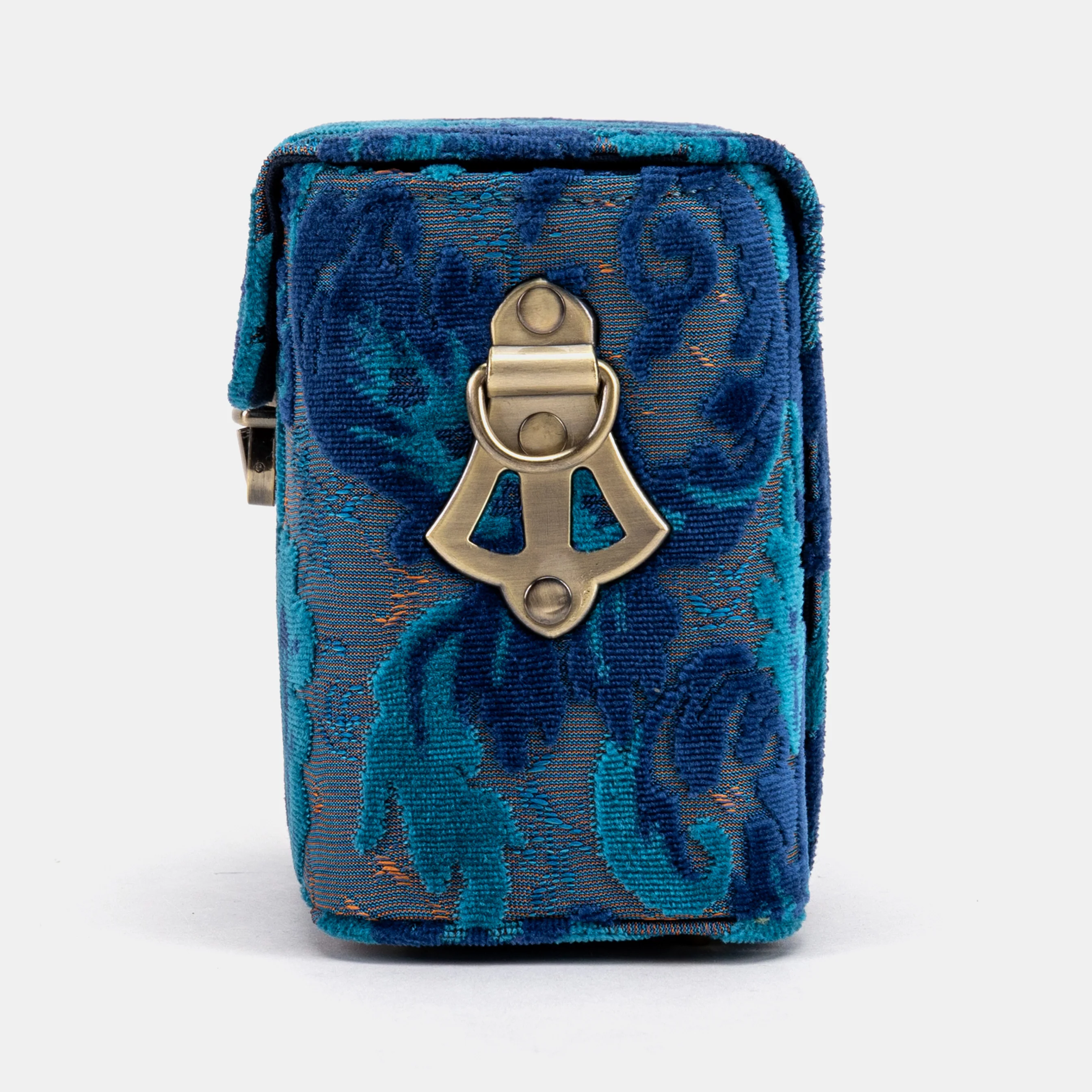 Burnout Velvet Revival Aqua Emma Small Train Case Crossbody - Image 7