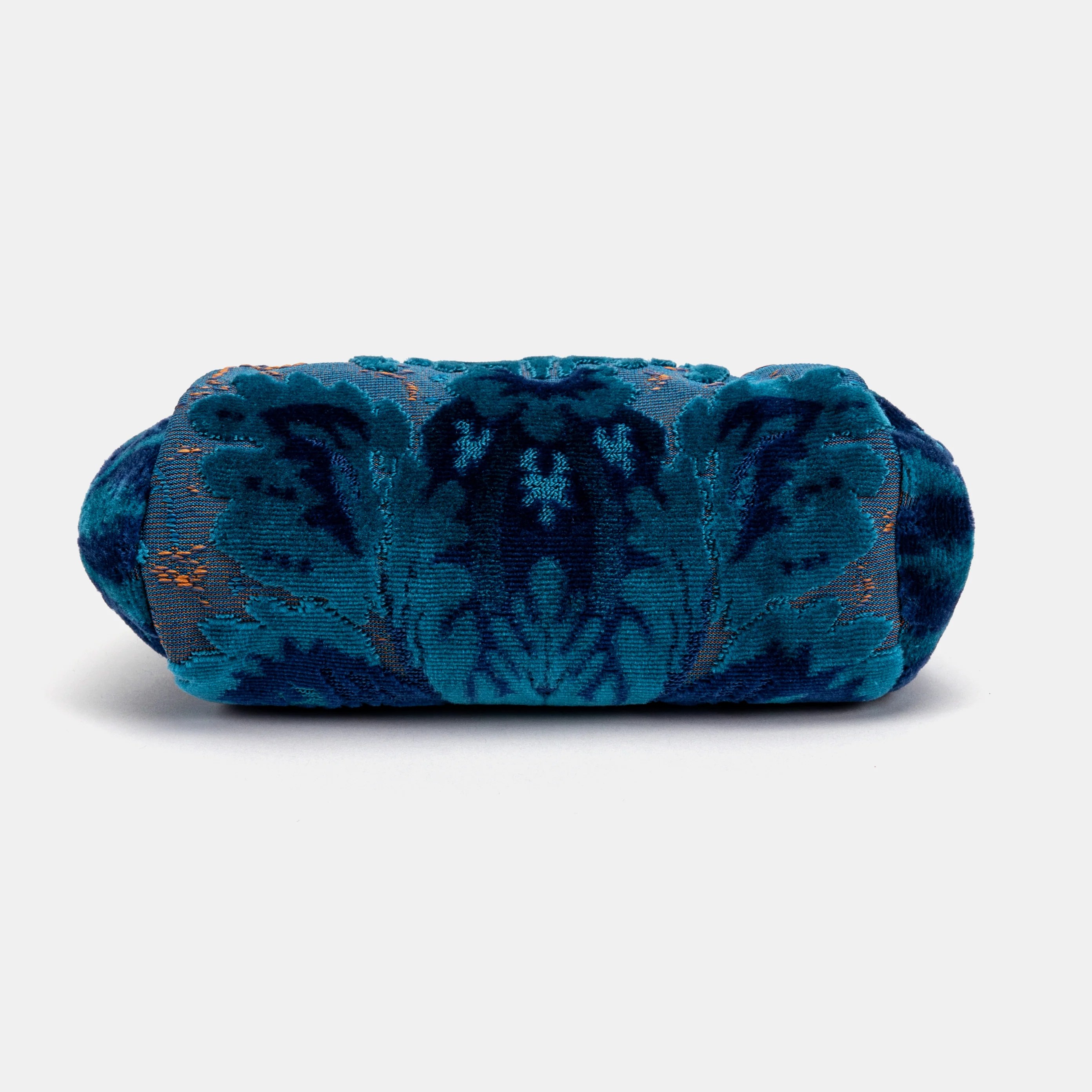 Burnout Velvet Revival Aqua Evening Bag Clutch - Image 5