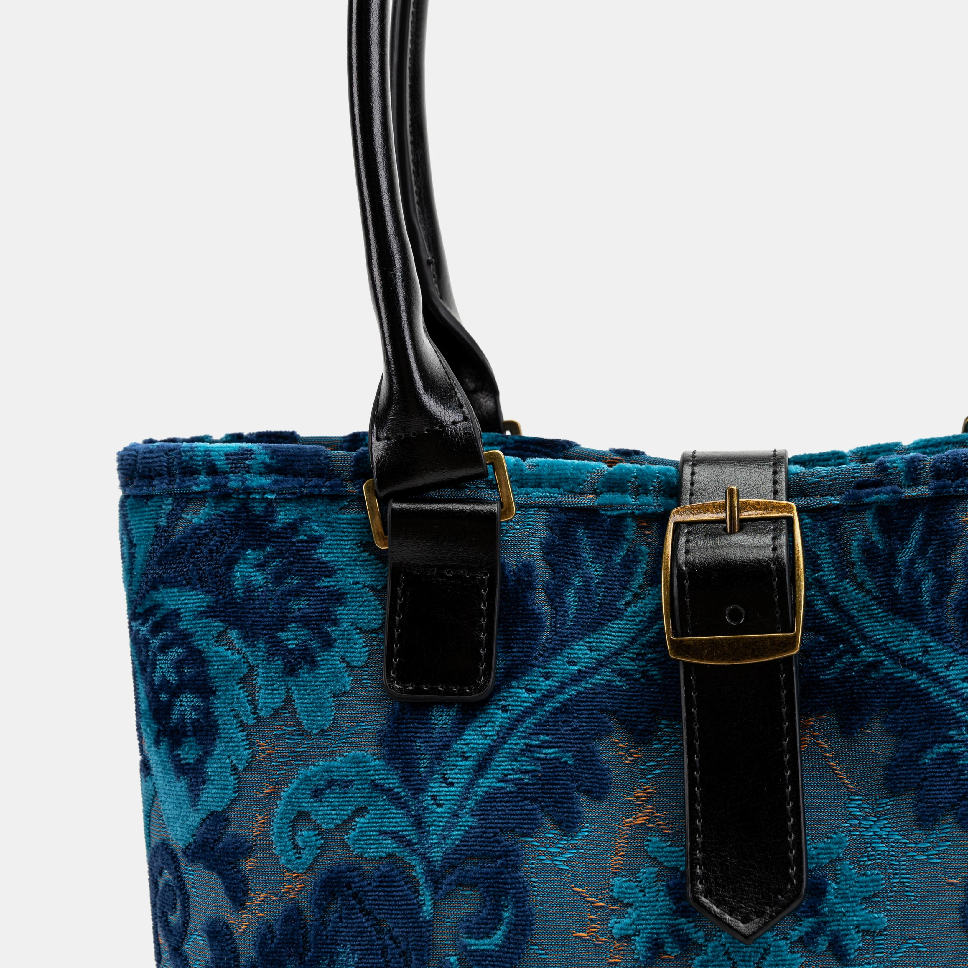 Burnout Velvet Revival Aqua Everyday Tote - Image 3