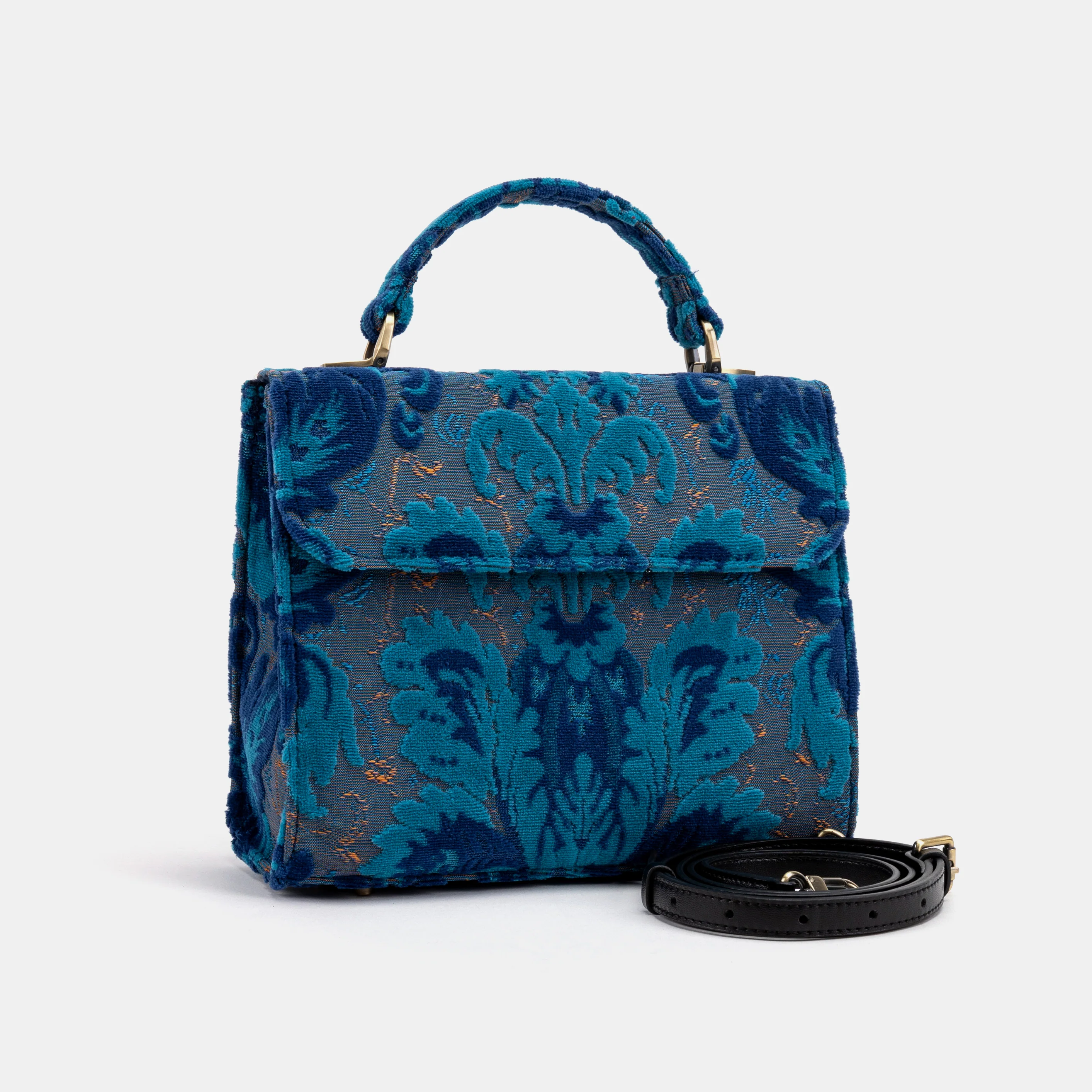 Burnout Velvet Revival Aqua Flap Satchel - Image 2