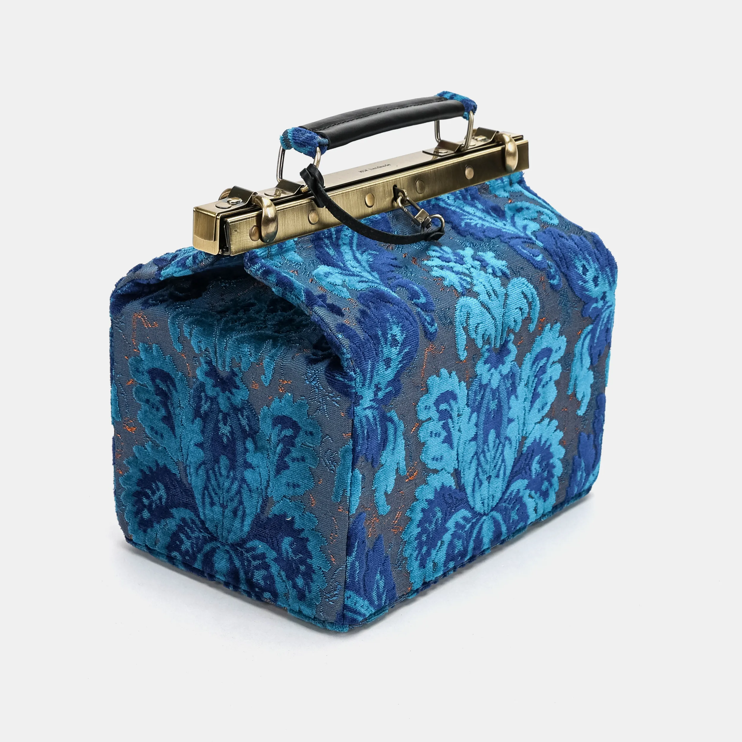 Burnout Velvet Revival Aqua Vivienne Carpet Purse Gladstone Bag - Image 4