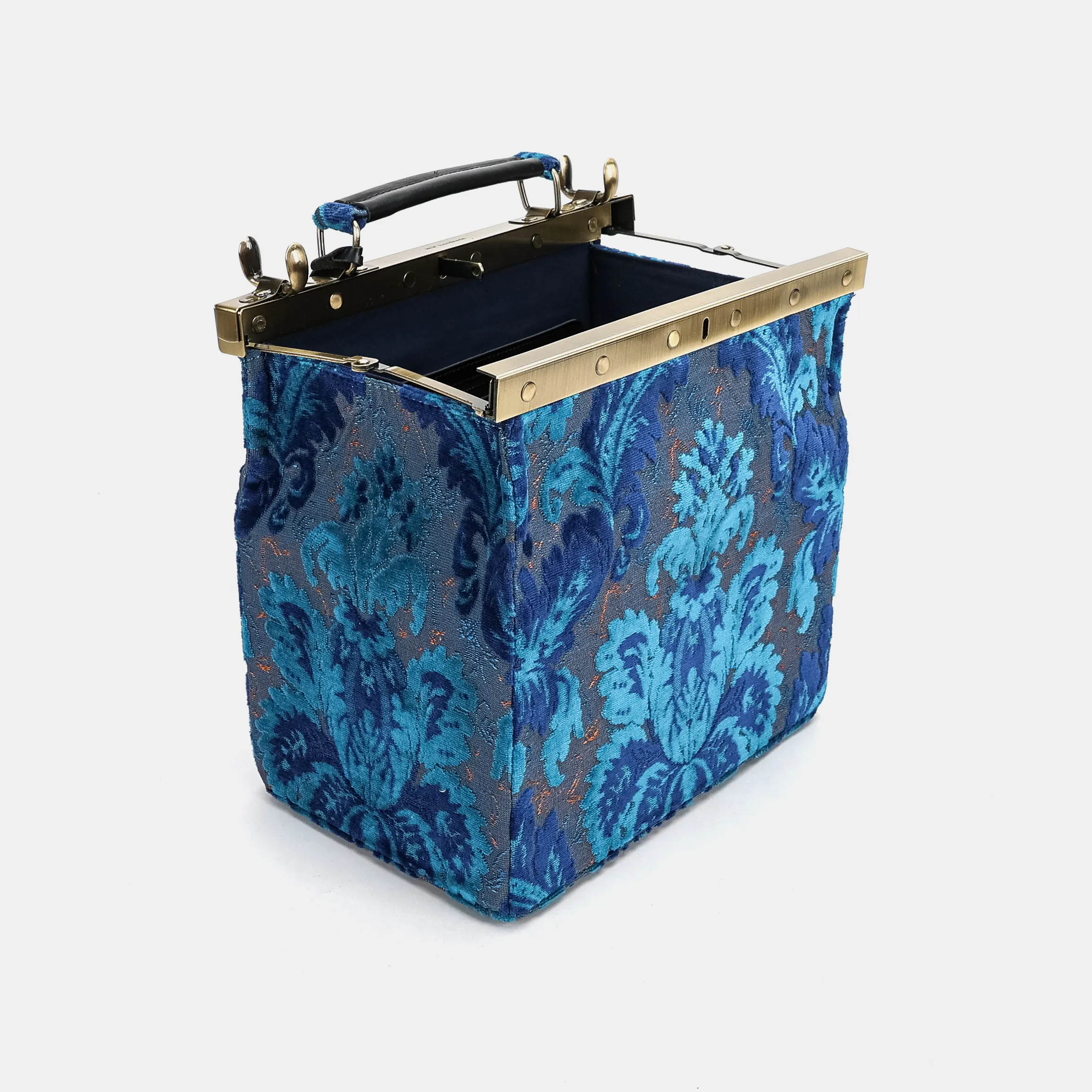 Burnout Velvet Revival Aqua Vivienne Carpet Purse Gladstone Bag - Image 9