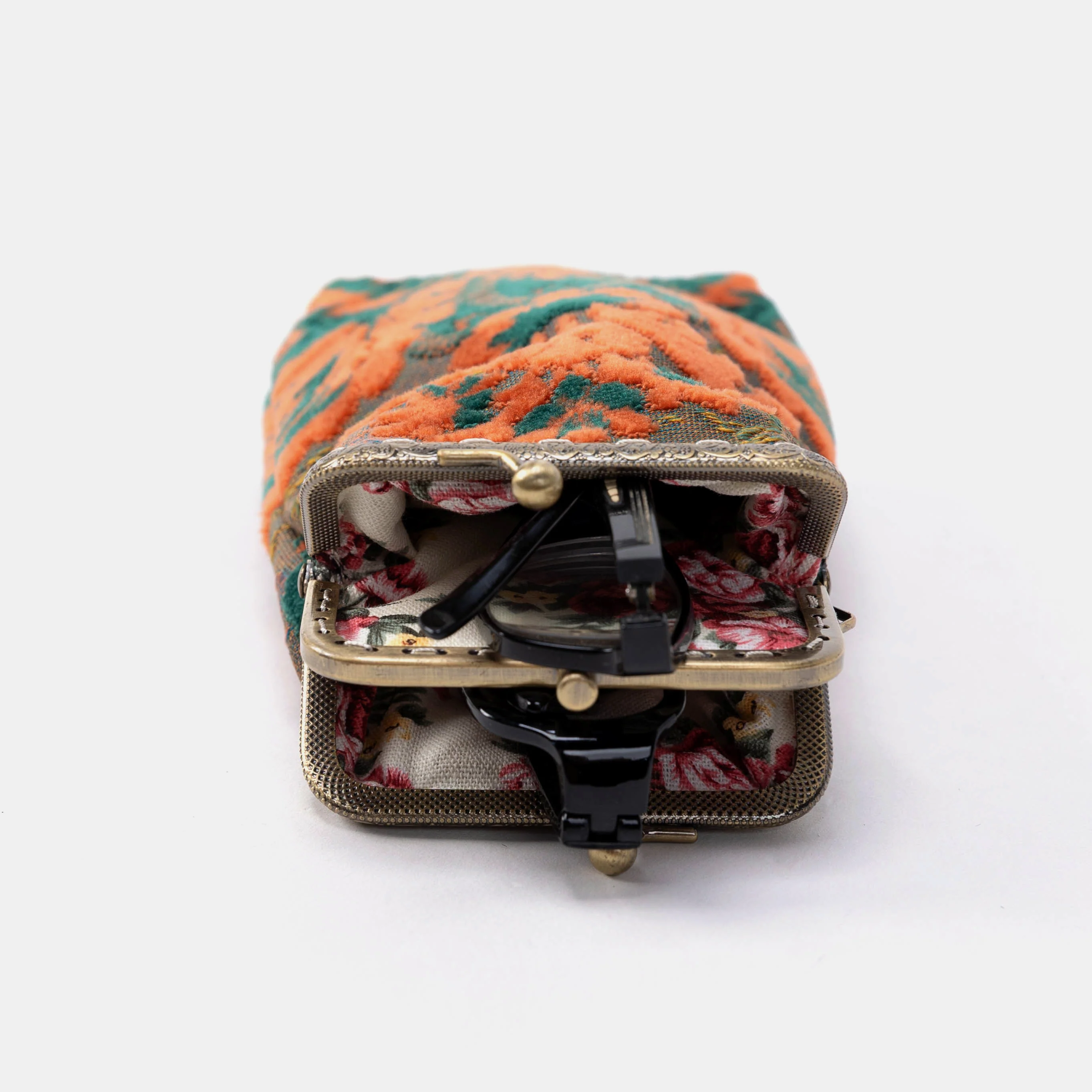 Burnout Velvet Revival Jade Carpet Eyeglasses Case - Image 6