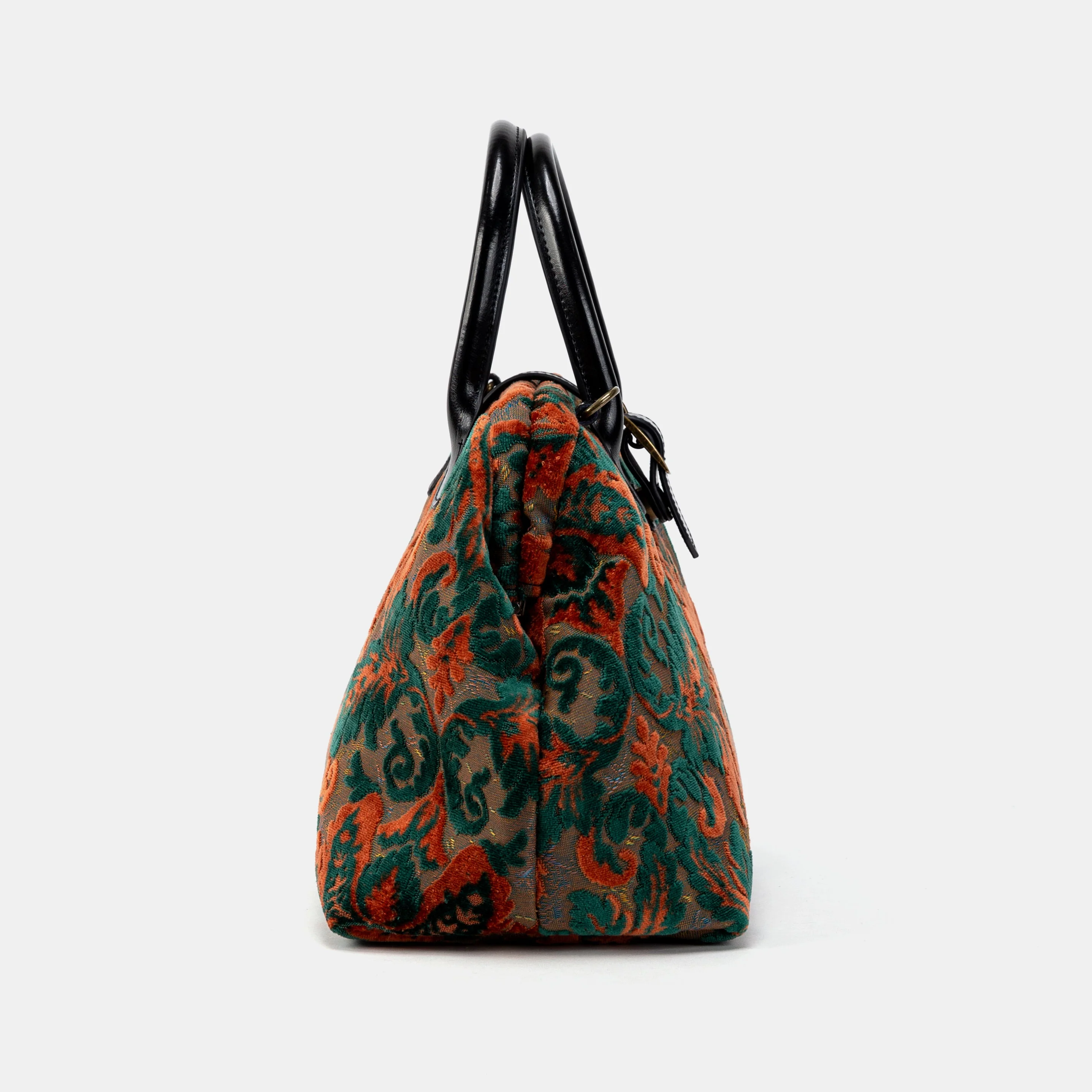 Burnout Velvet Revival Jade Carpet Handbag Purse - Image 4