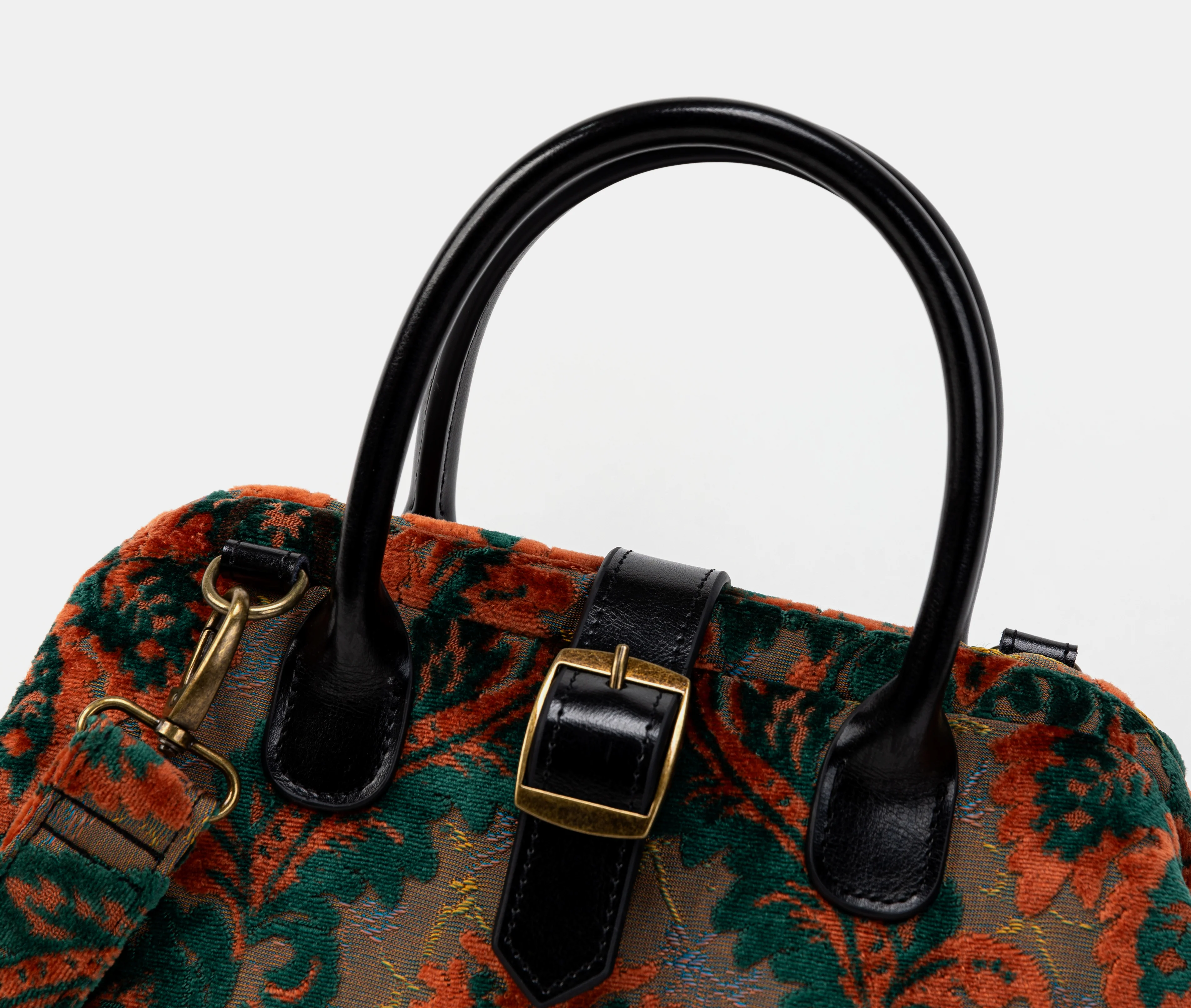 Burnout Velvet Revival Jade Carpet Handbag Purse - Image 5