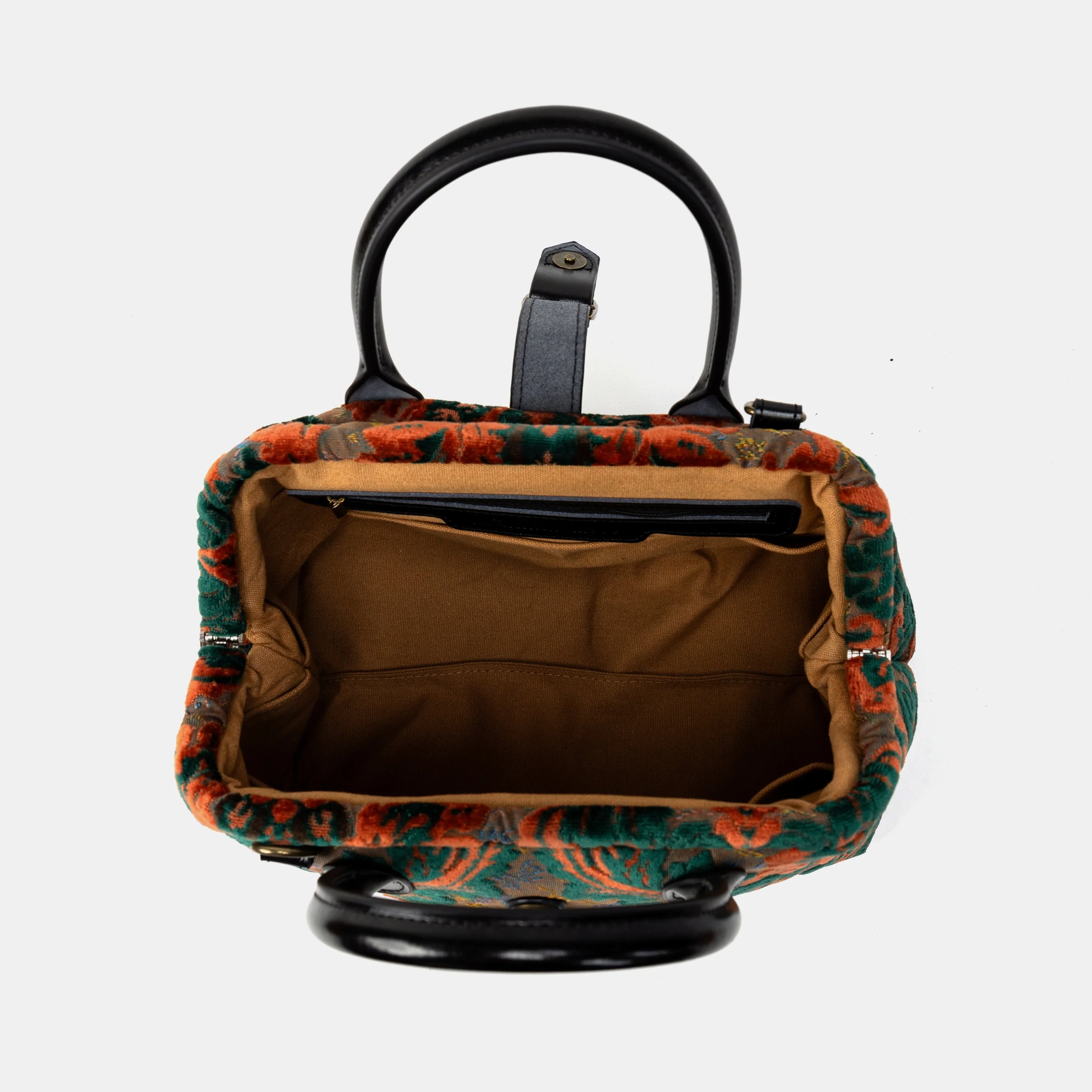 Burnout Velvet Revival Jade Carpet Handbag Purse - Image 7