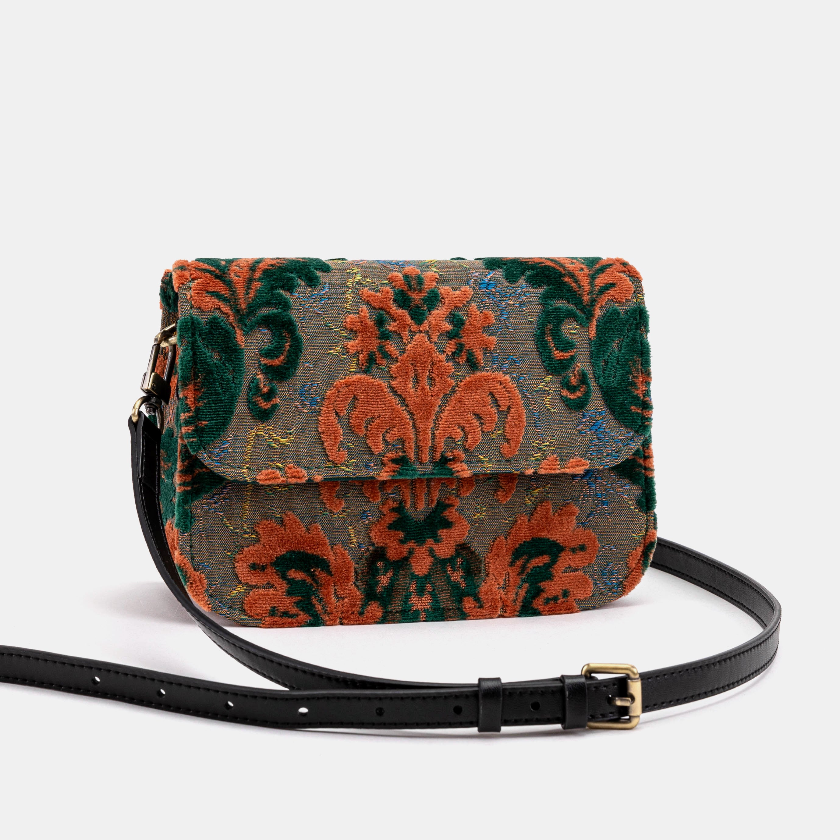 Burnout Velvet Revival Jade Flap Crossbody Bag - Image 3