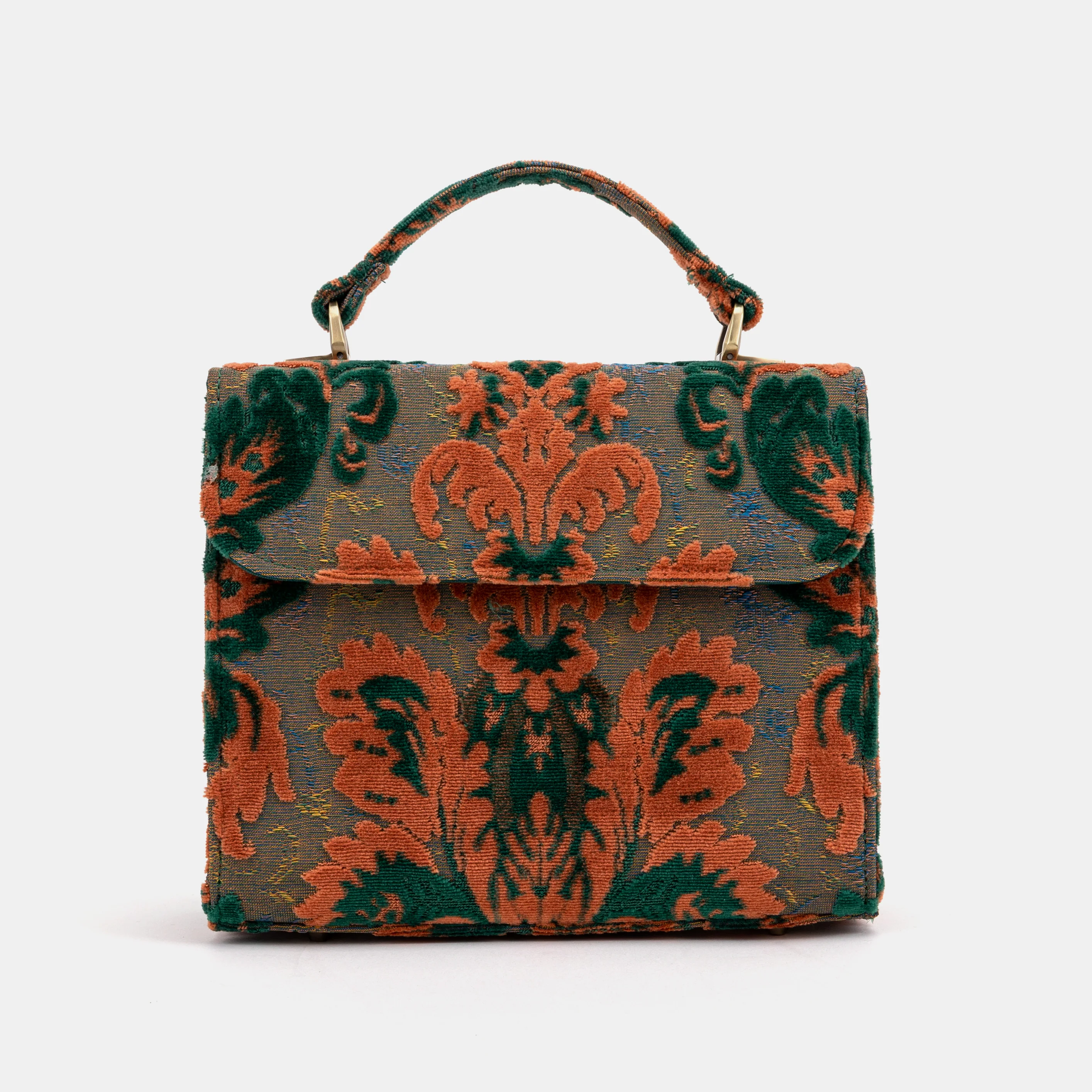 Burnout Velvet Revival Jade Flap Satchel