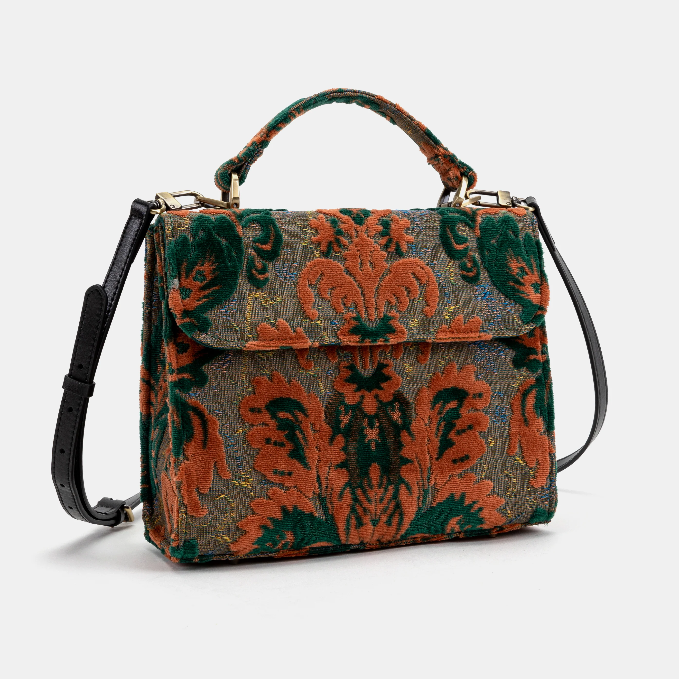 Burnout Velvet Revival Jade Flap Satchel - Image 3