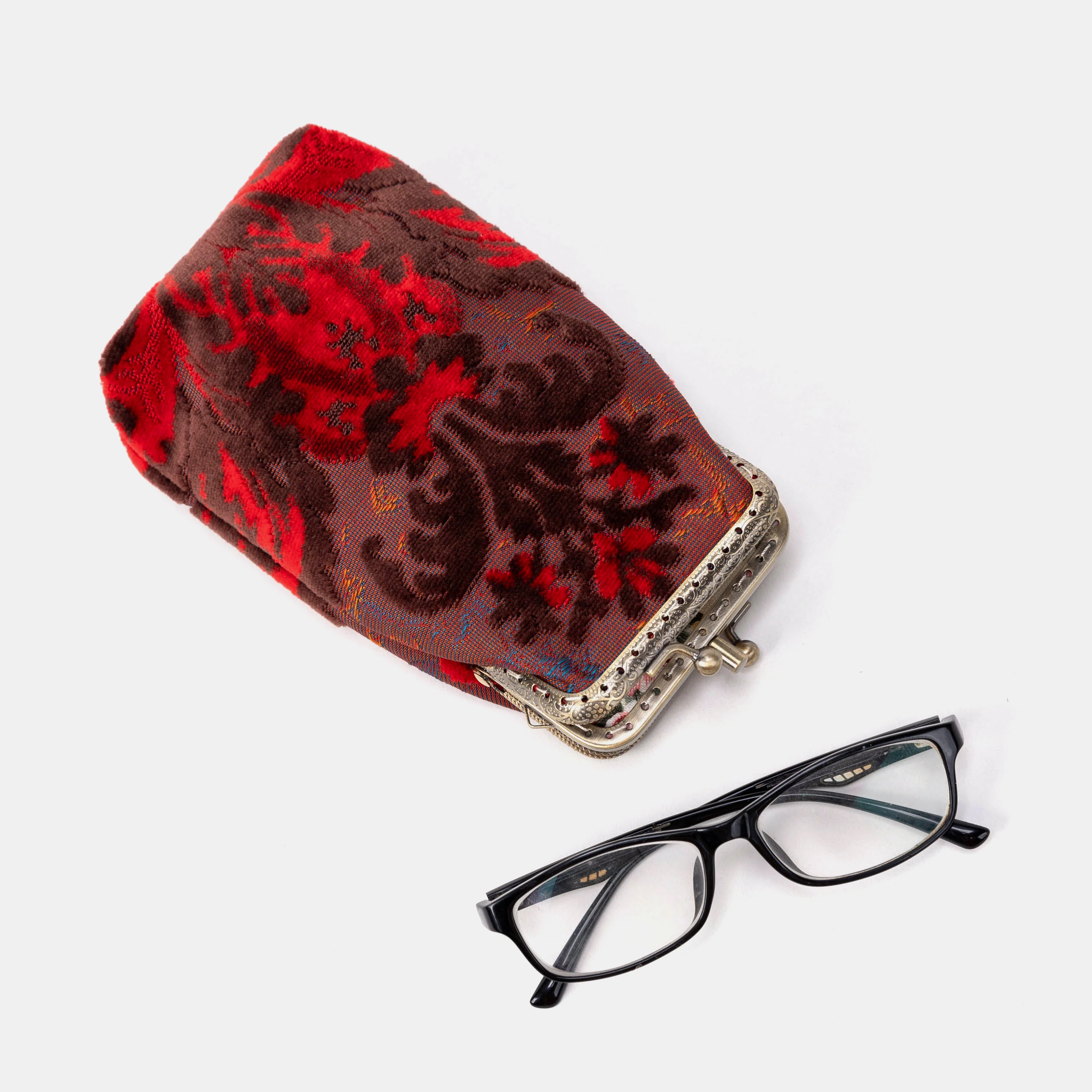 Burnout Velvet Revival Scarlet Carpet Eyeglasses Case - Image 4