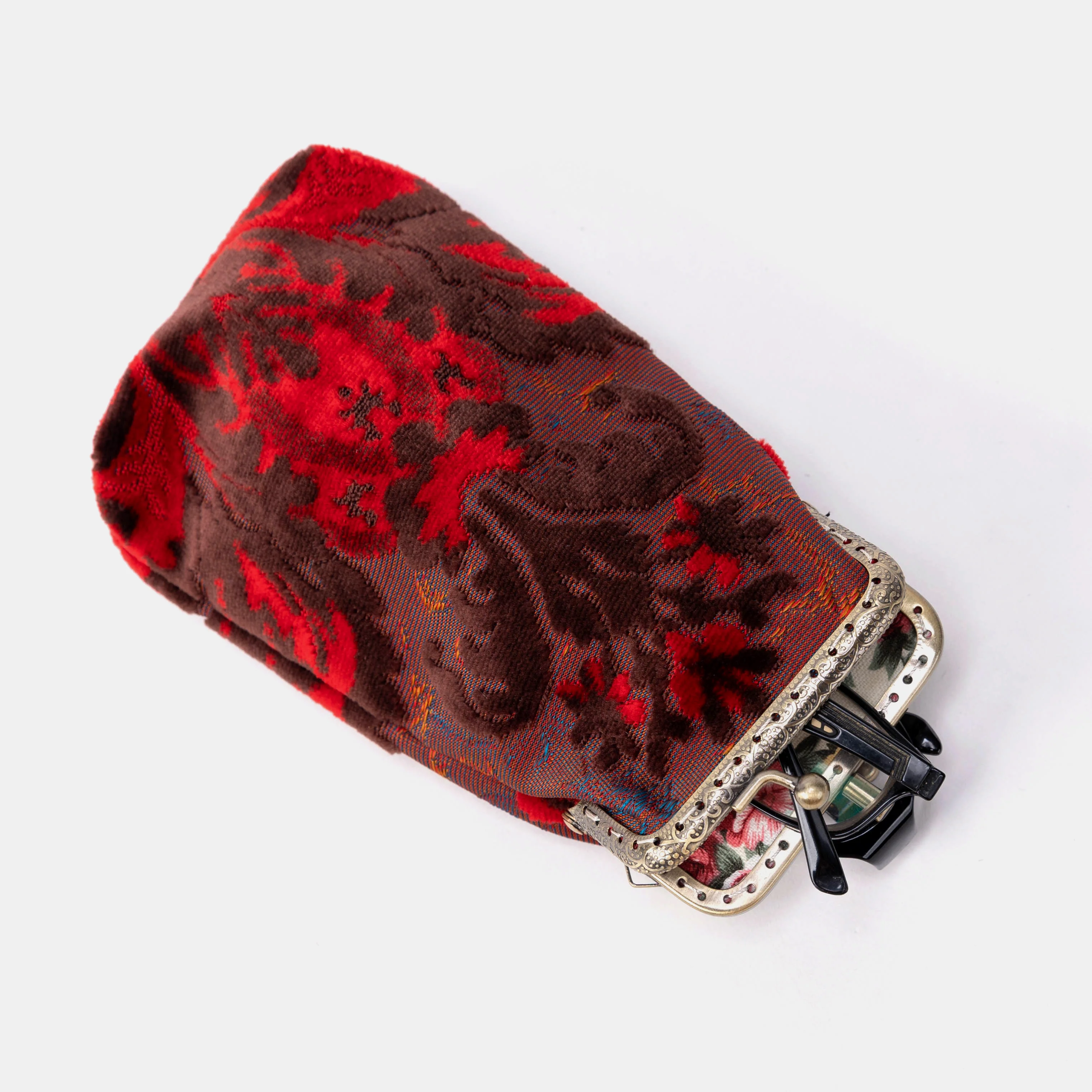Burnout Velvet Revival Scarlet Carpet Eyeglasses Case - Image 5
