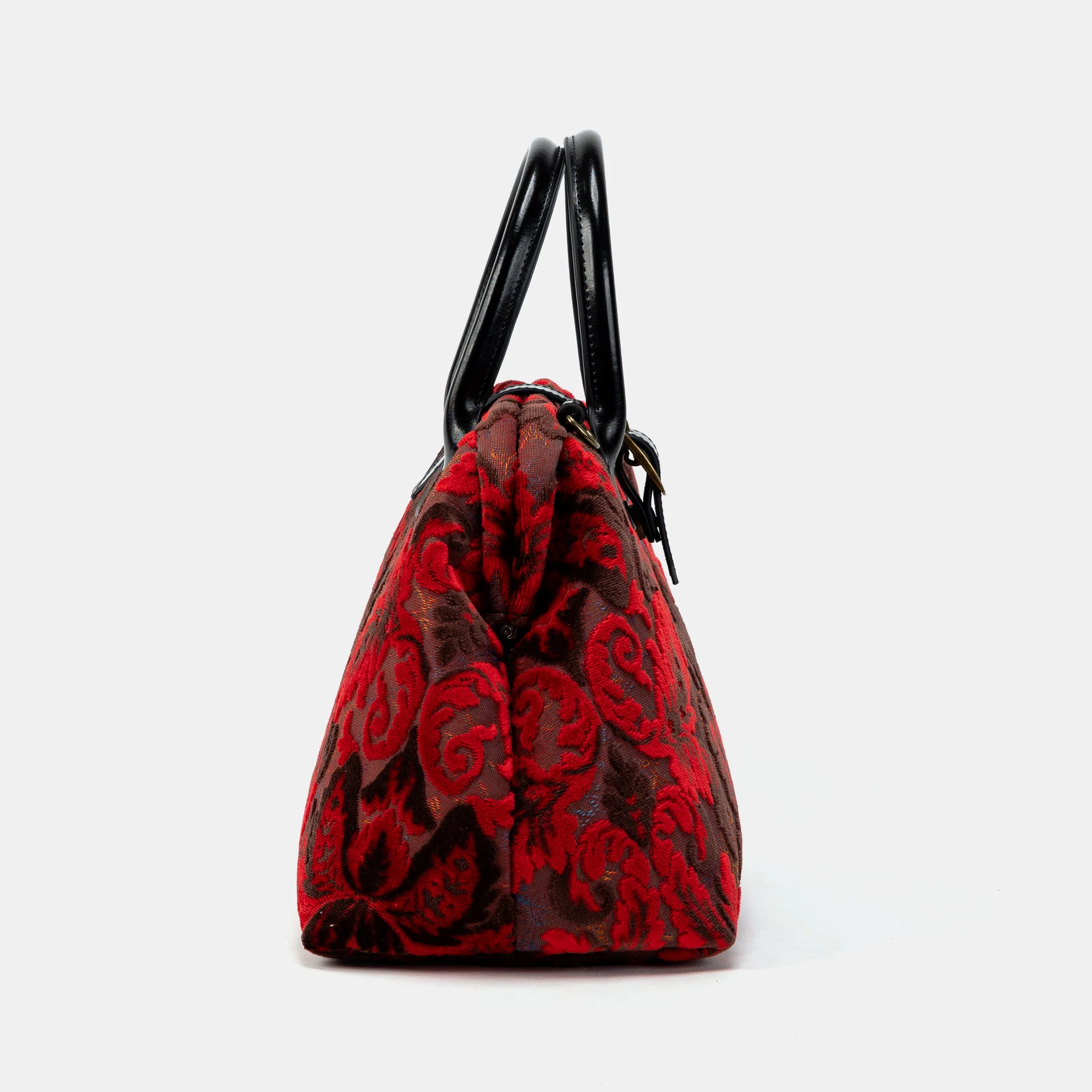 Burnout Velvet Revival Scarlet Carpet Handbag Purse - Image 5