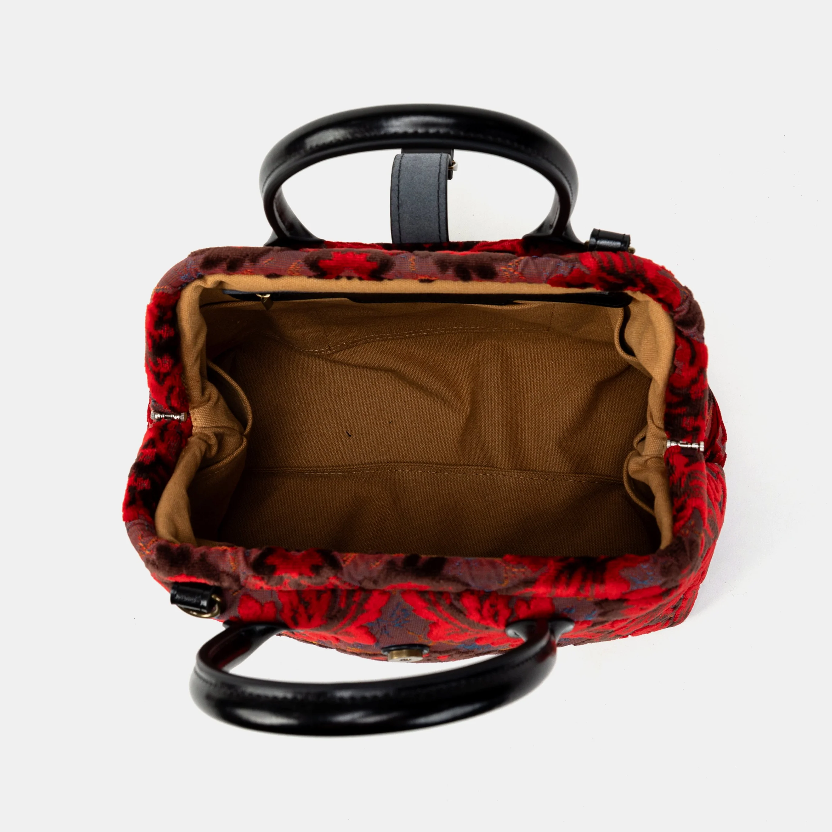 Burnout Velvet Revival Scarlet Carpet Handbag Purse - Image 7