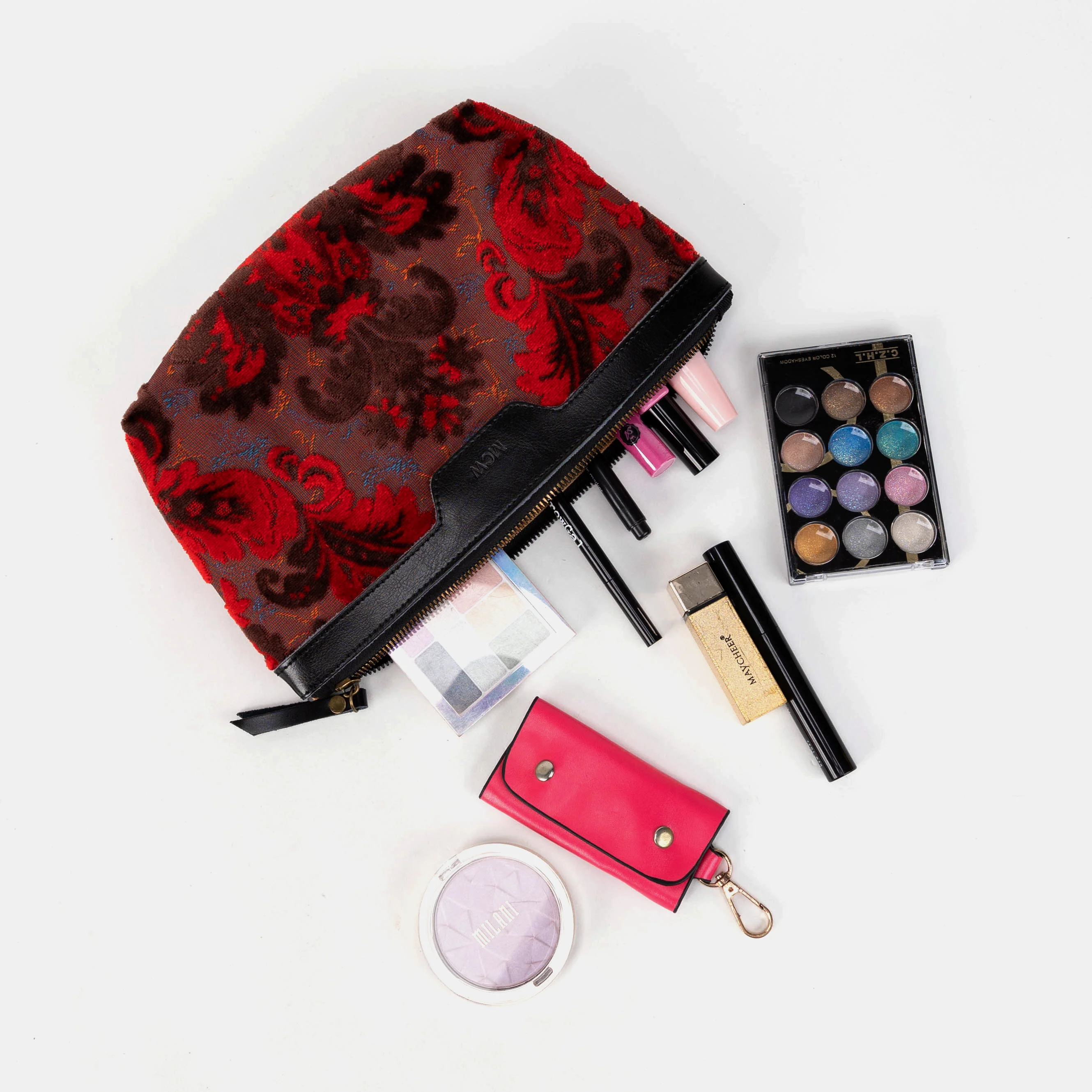 Burnout Velvet Revival Scarlet Carpet Makeup Bag - Image 2