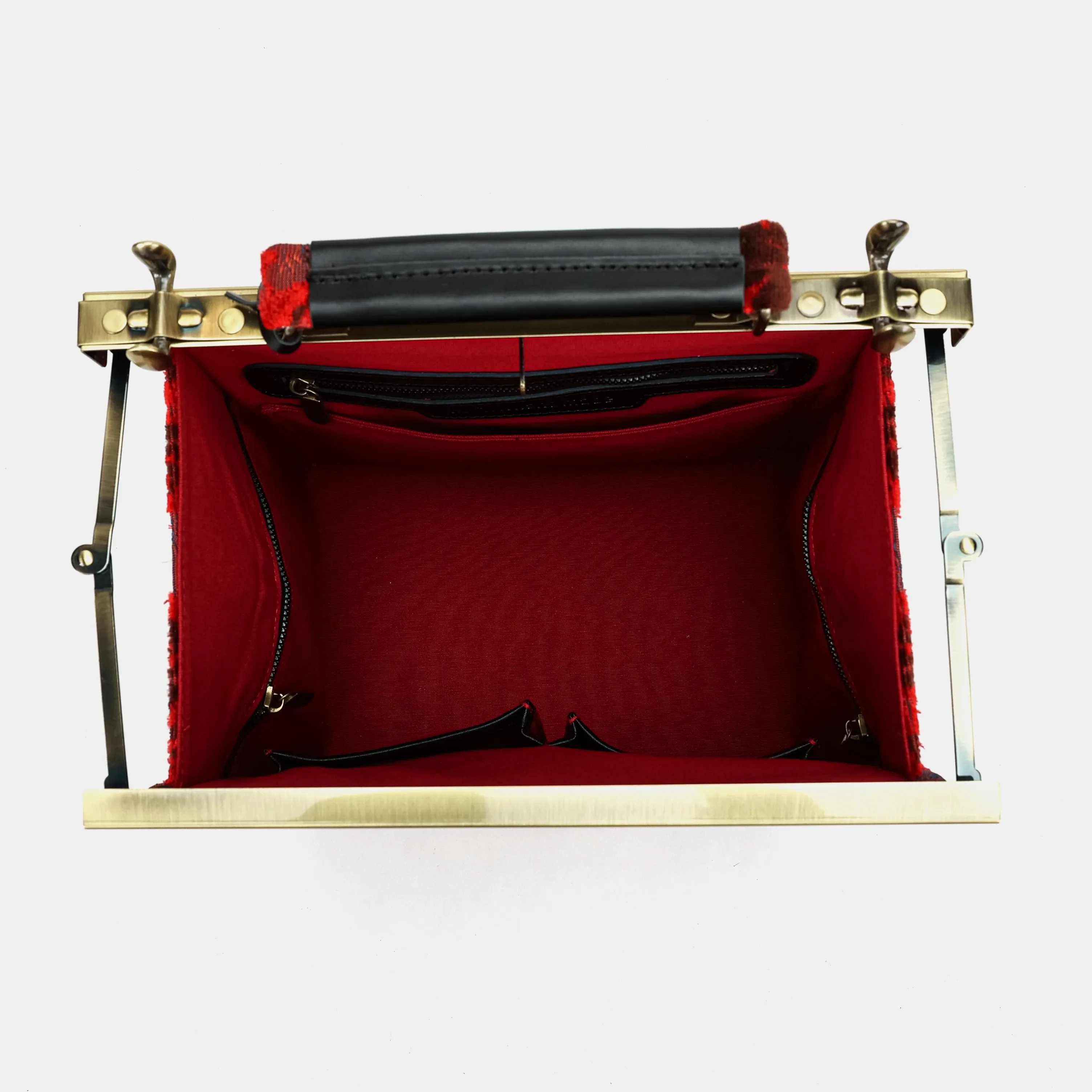 Burnout Velvet Revival Scarlet Cecile Carpet Purse Gladstone Bag - Image 8