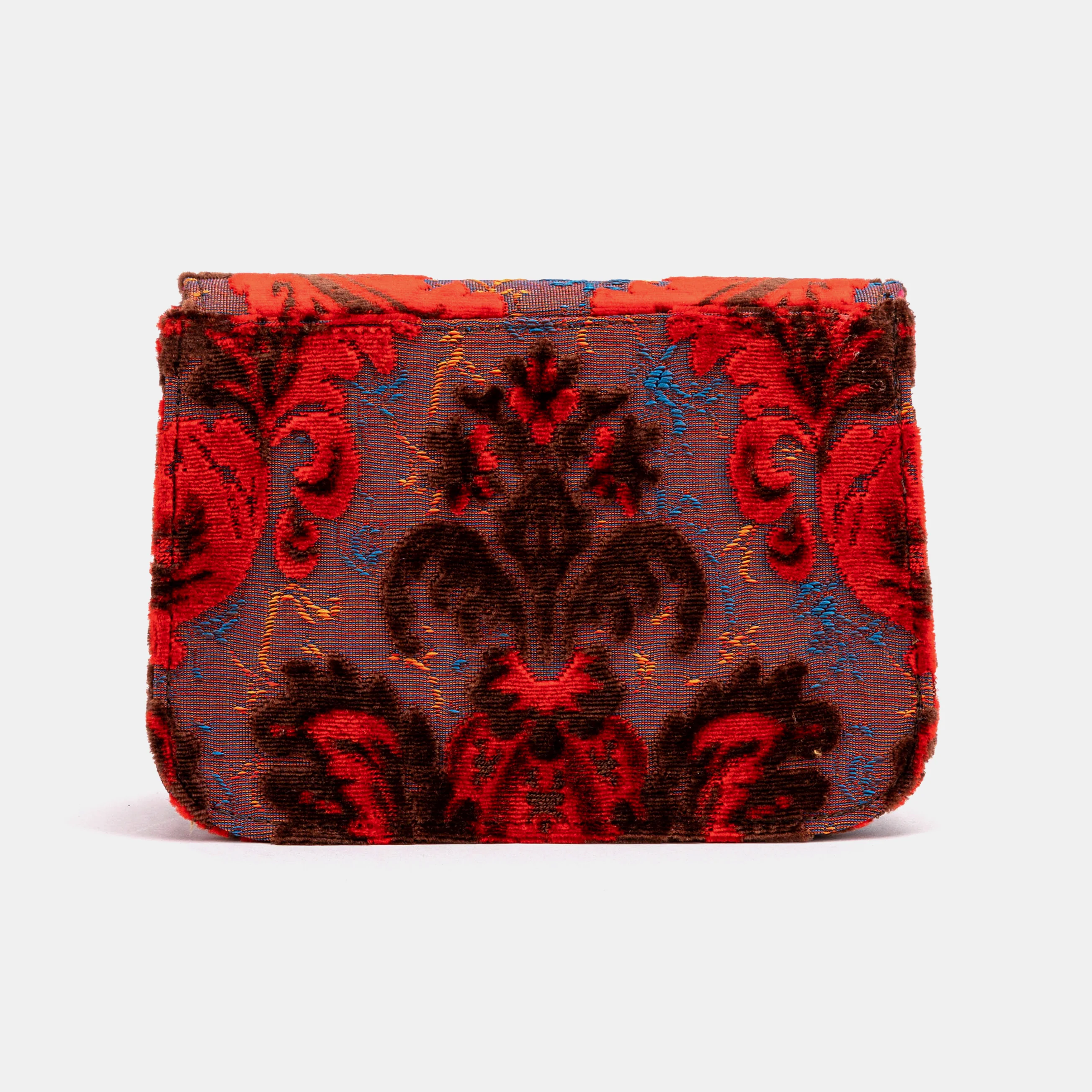 Burnout Velvet Revival Scarlet Flap Crossbody Bag - Image 5