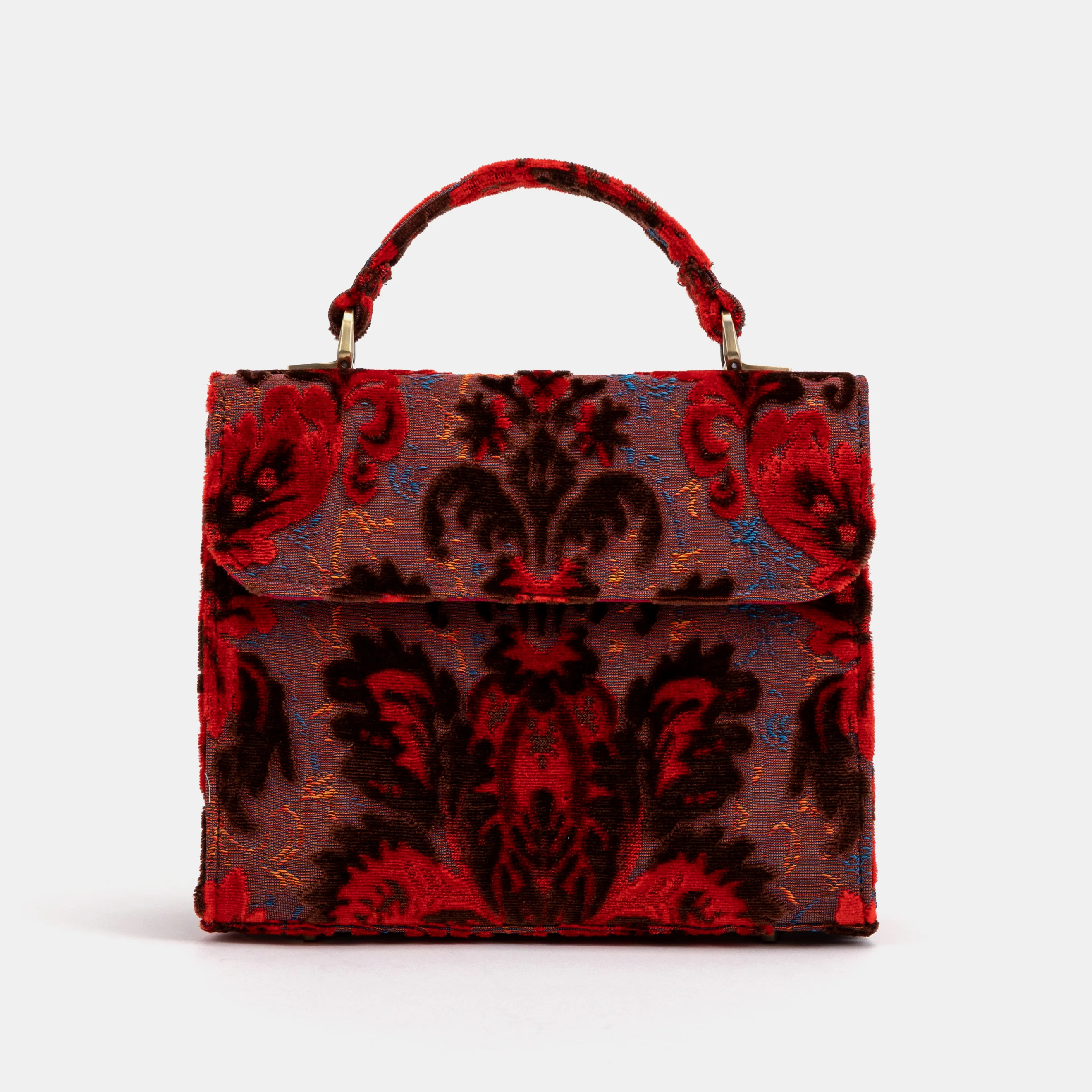 Burnout Velvet Revival Scarlet Flap Satchel