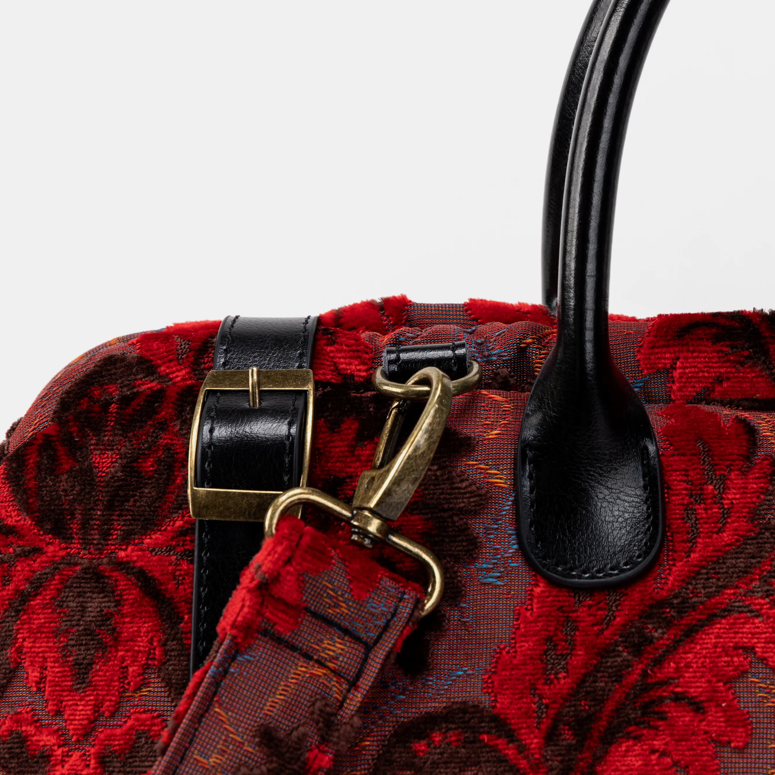 Burnout Velvet Revival Scarlet Large Carpetbag - Image 5
