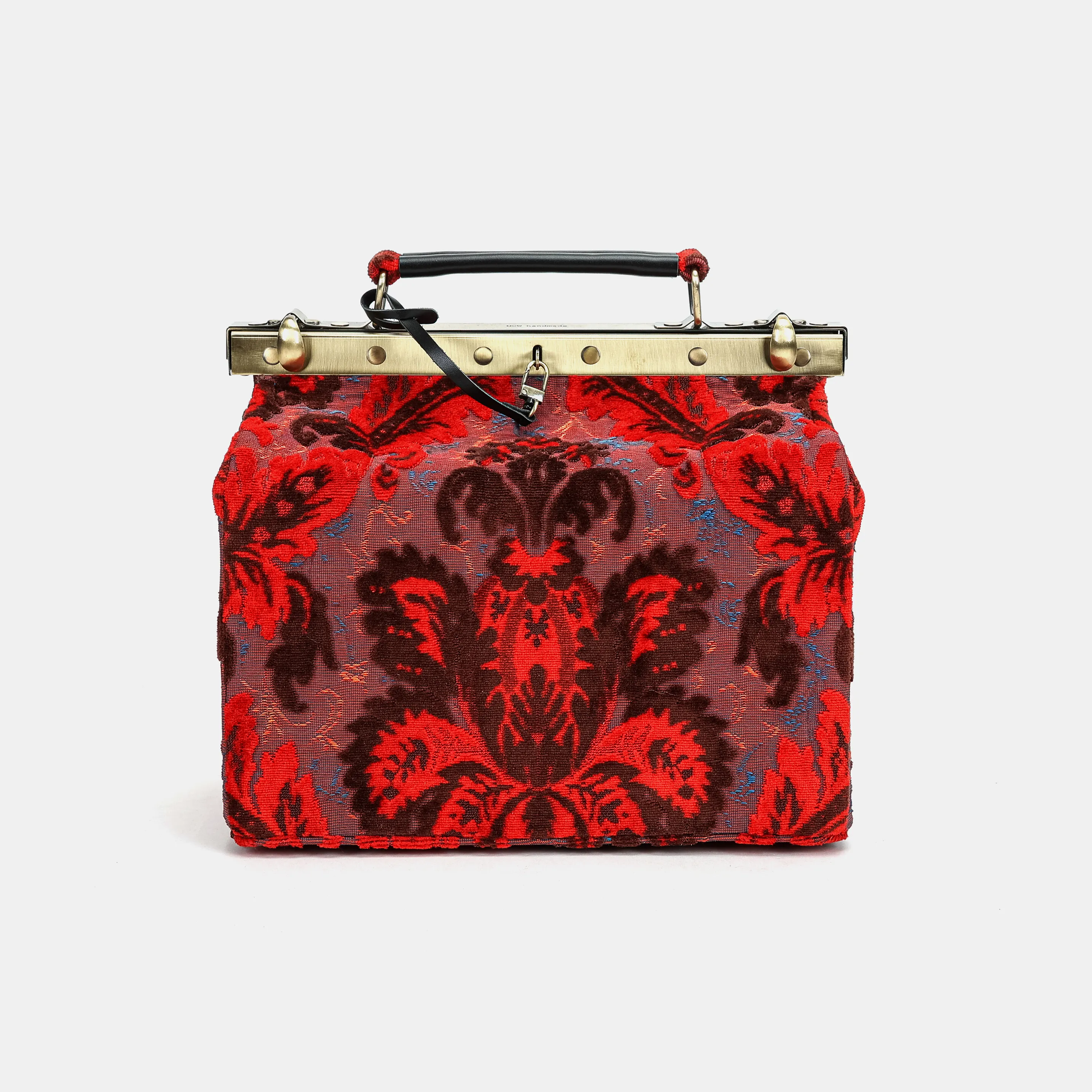 Burnout Velvet Revival Scarlet Vivienne Carpet Purse Gladstone Bag