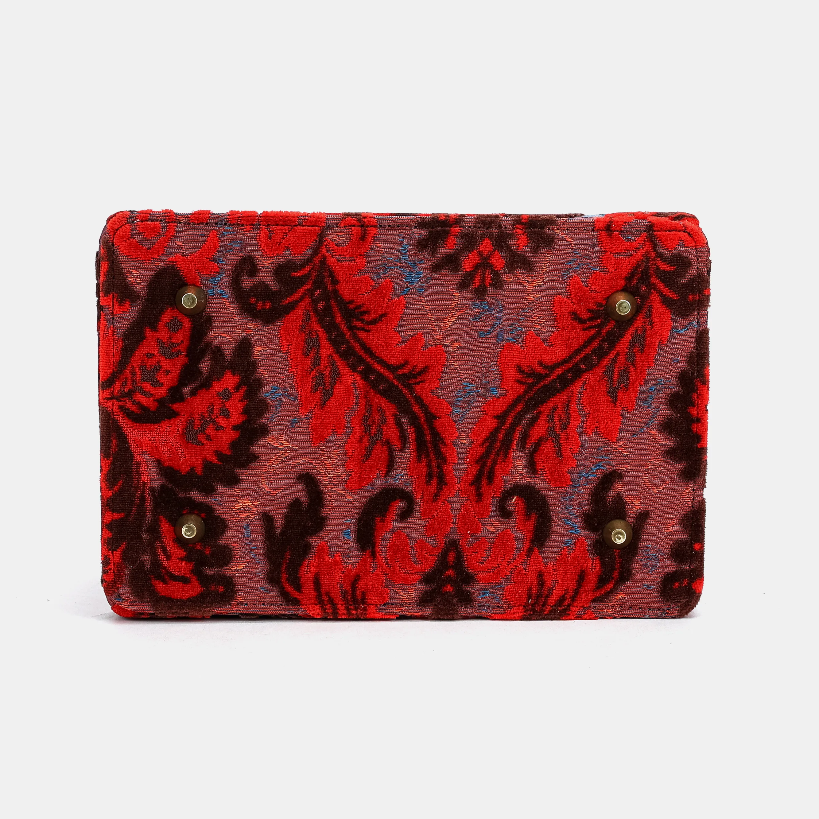Burnout Velvet Revival Scarlet Vivienne Carpet Purse Gladstone Bag - Image 10