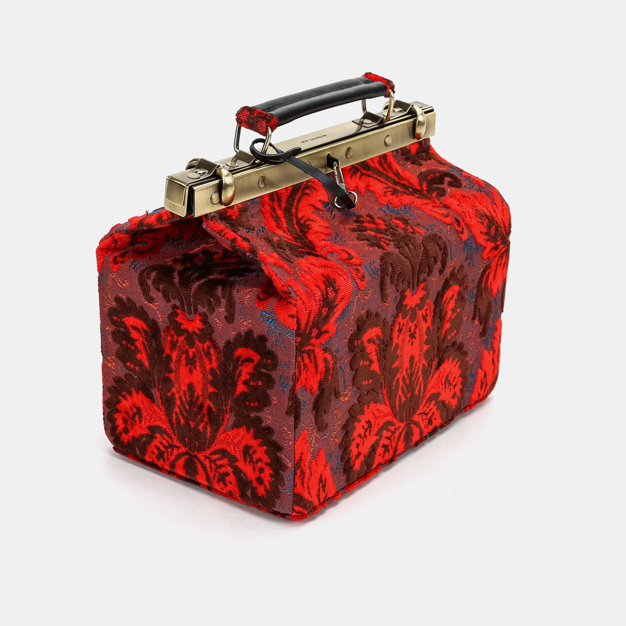Burnout Velvet Revival Scarlet Vivienne Carpet Purse Gladstone Bag - Image 4