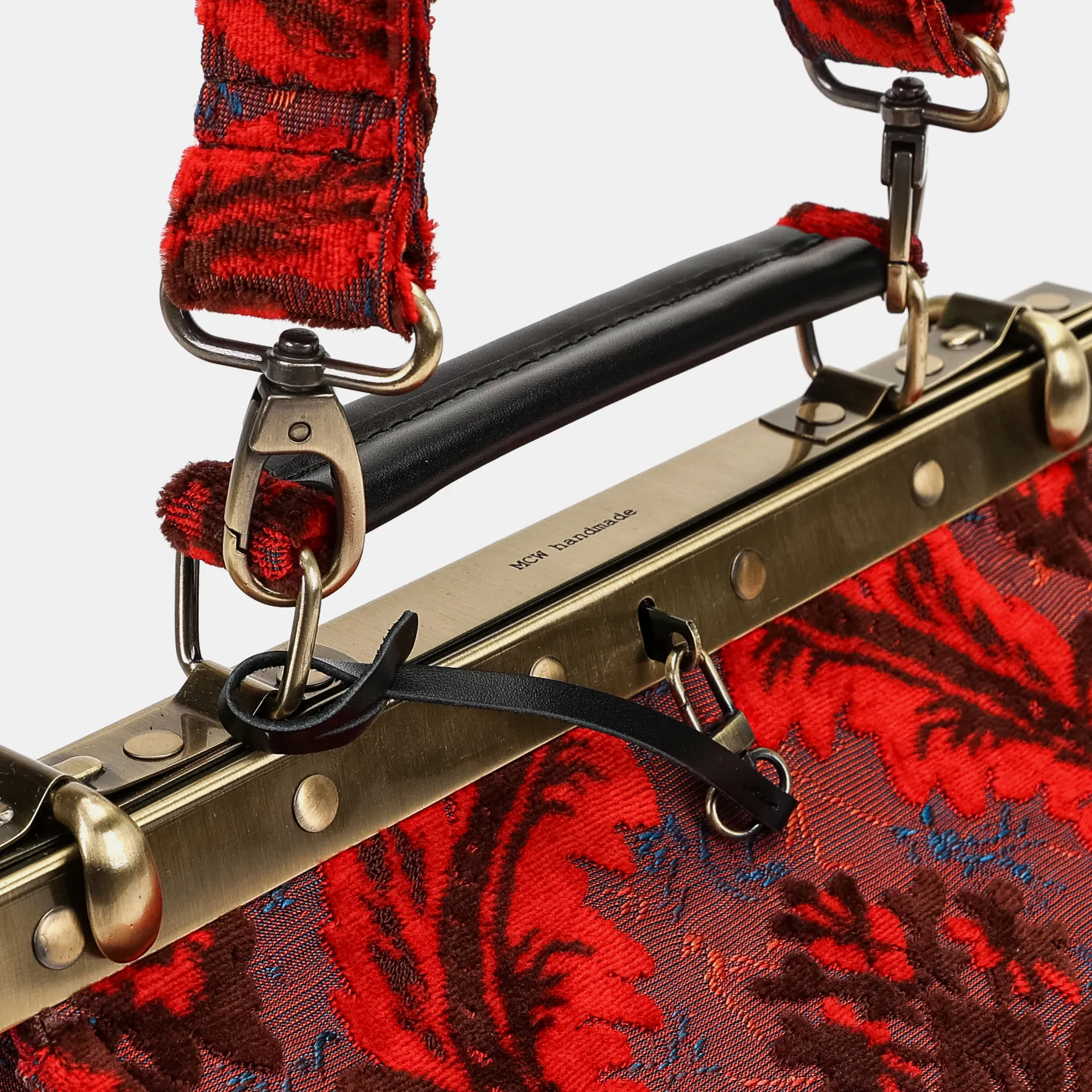 Burnout Velvet Revival Scarlet Vivienne Carpet Purse Gladstone Bag - Image 6