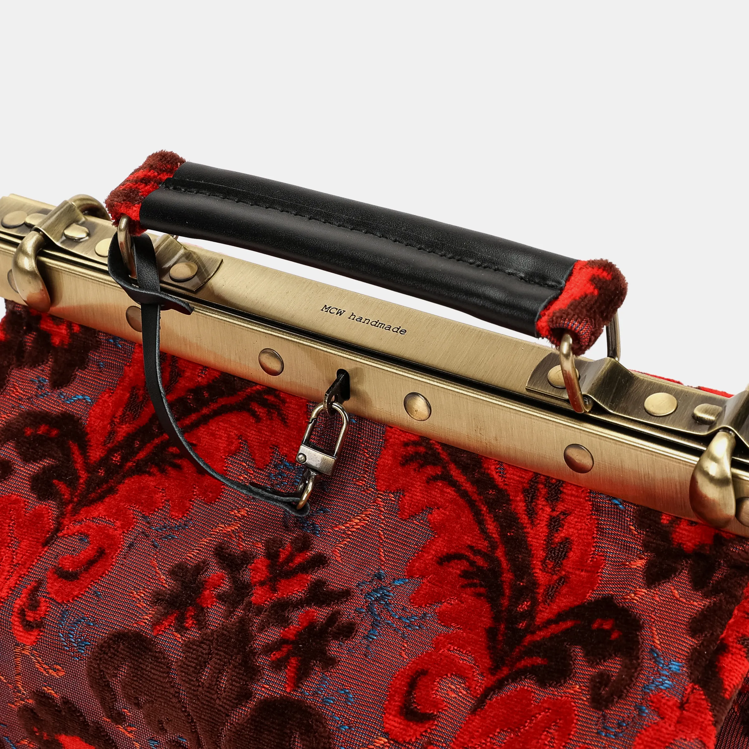 Burnout Velvet Revival Scarlet Vivienne Carpet Purse Gladstone Bag - Image 7