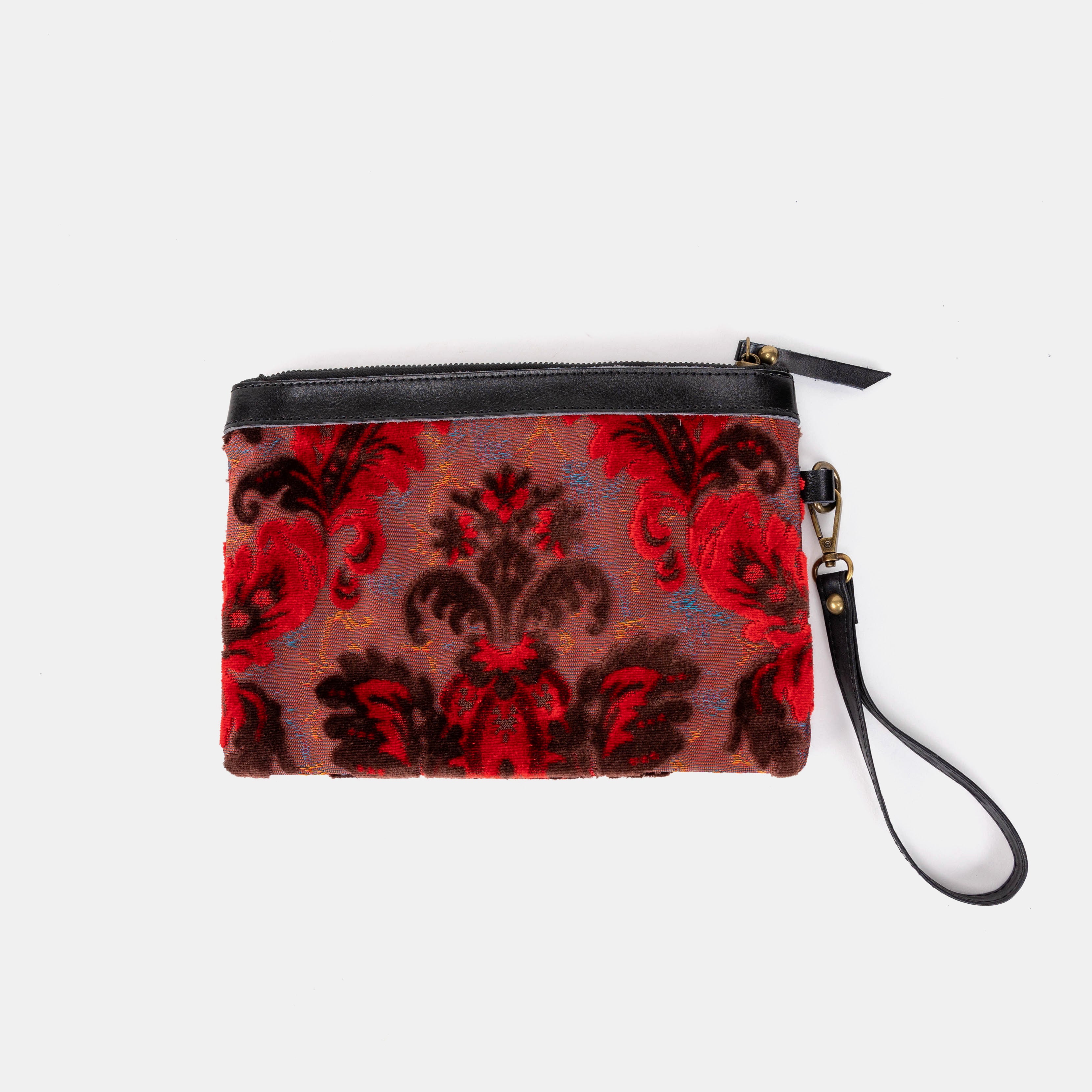 Burnout Velvet Revival Scarlet Wristlet Clutch - Image 2