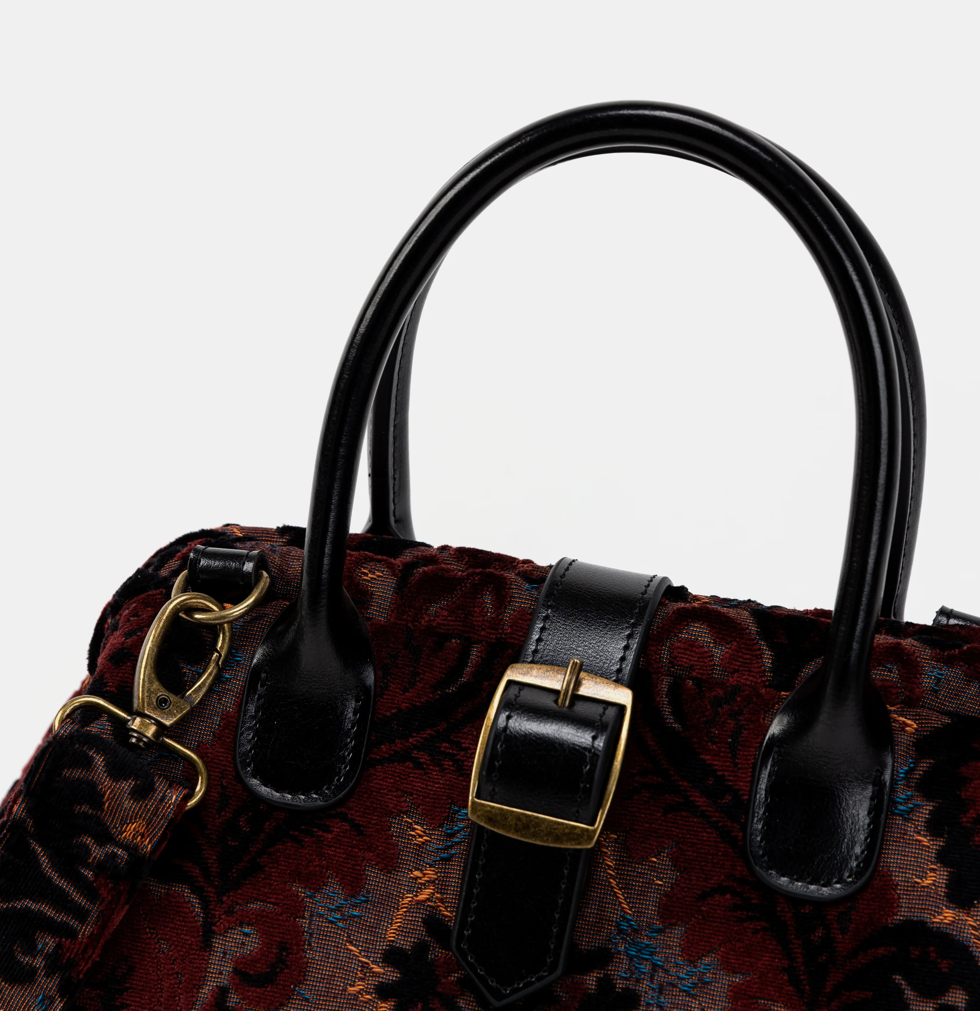 Burnout Velvet Revival Sephia Carpet Handbag Purse - Image 5