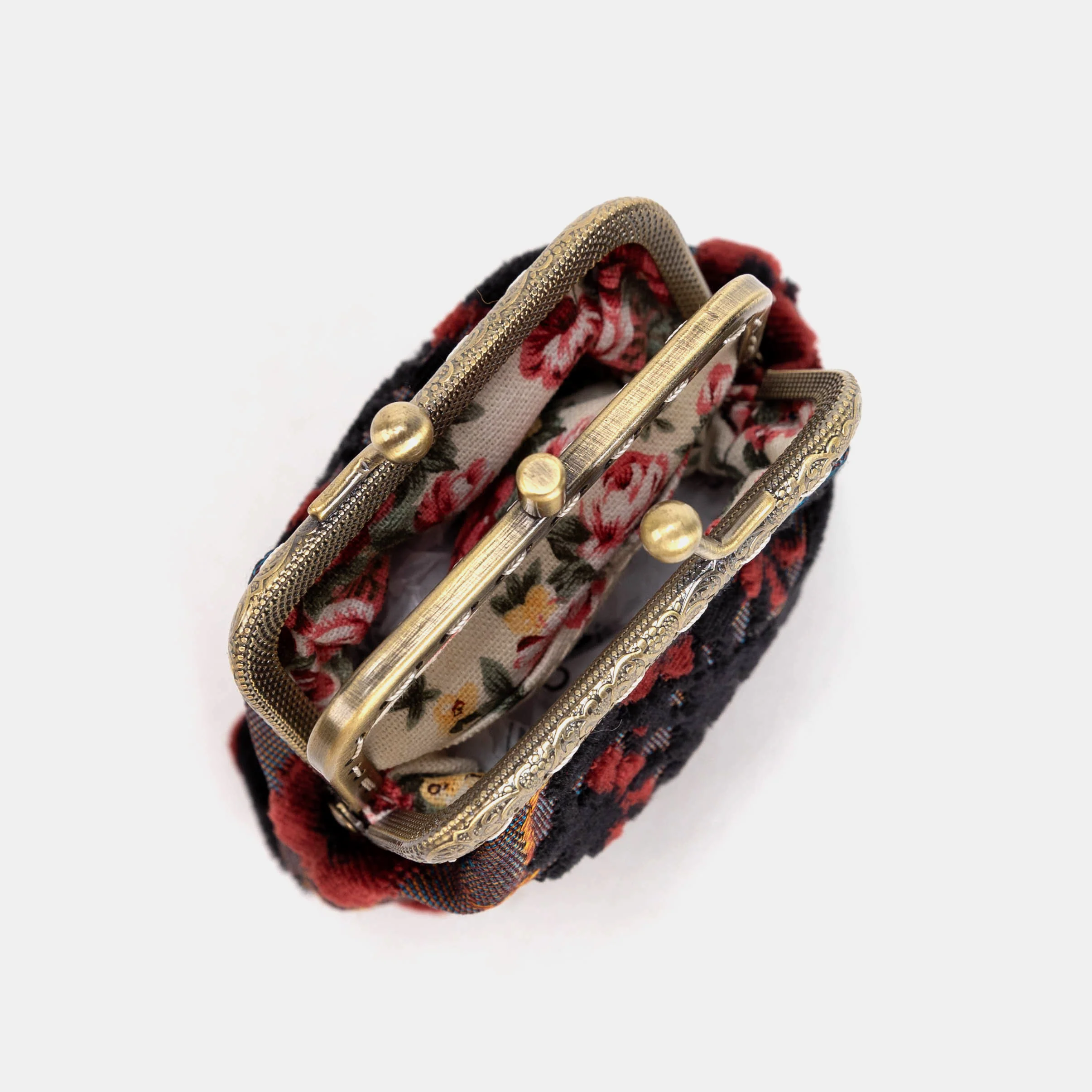 Burnout Velvet Revival Sephia Double Kiss Clasp Coin Purse - Image 5
