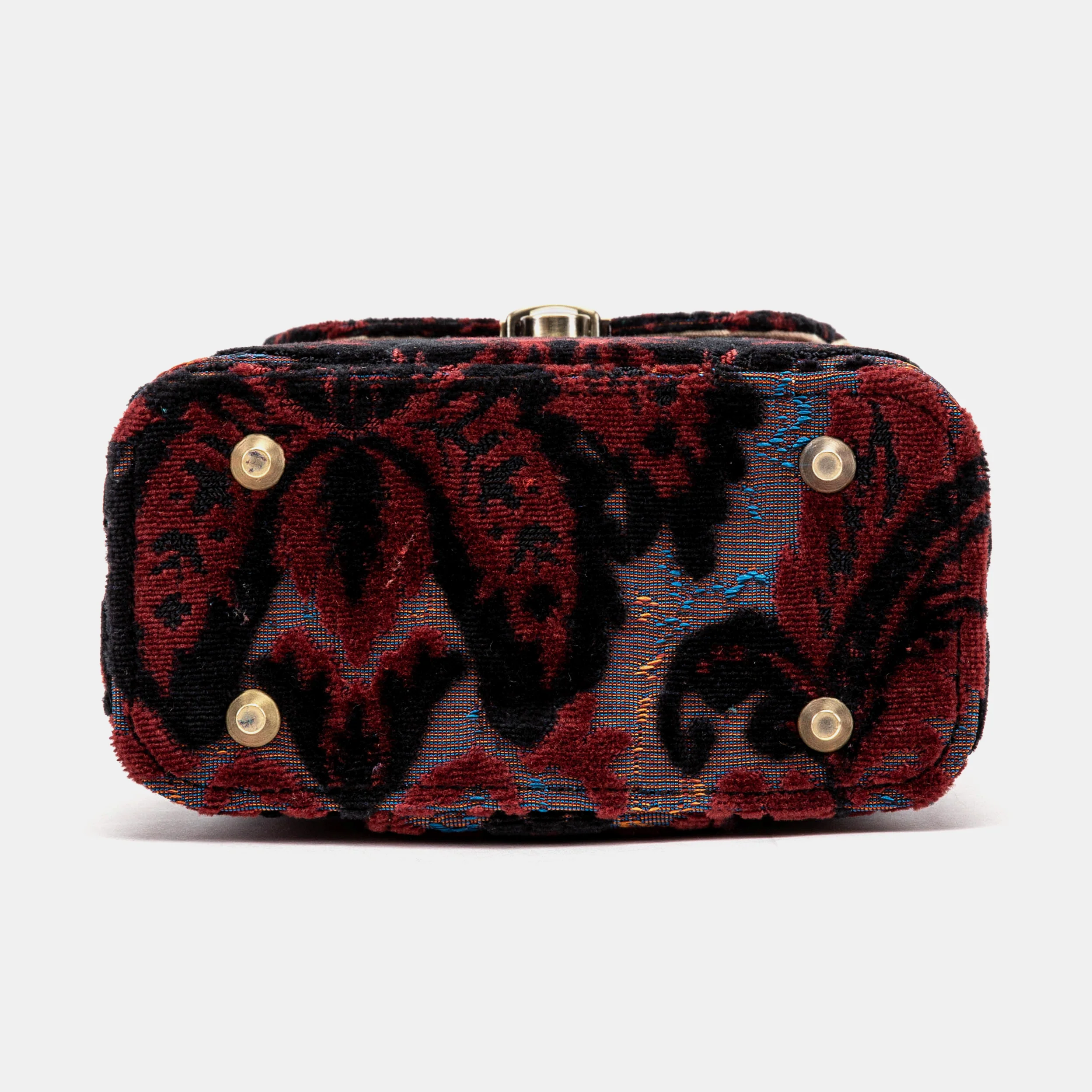 Burnout Velvet Revival Sephia Emma Small Train Case Crossbody - Image 10