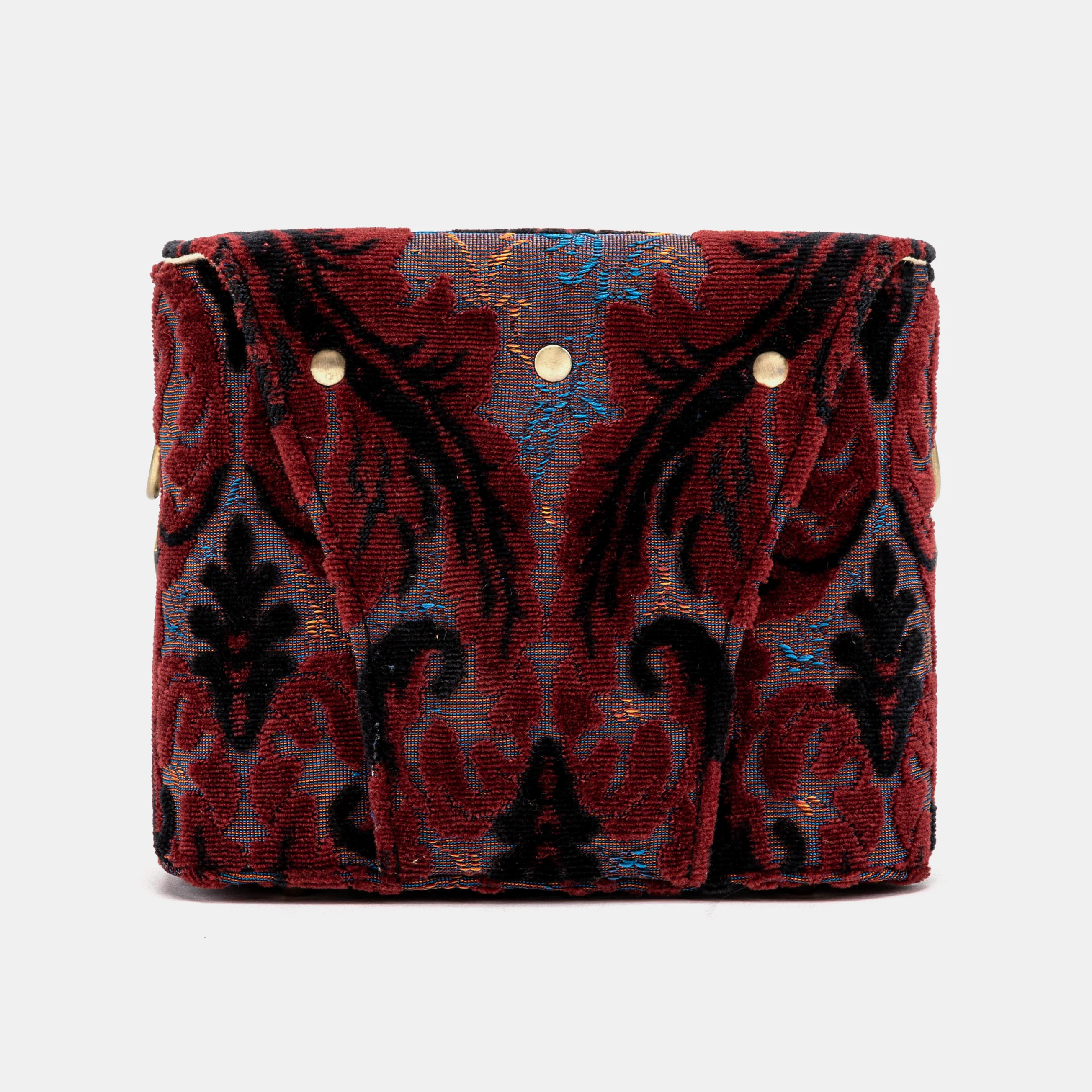 Burnout Velvet Revival Sephia Emma Small Train Case Crossbody - Image 7