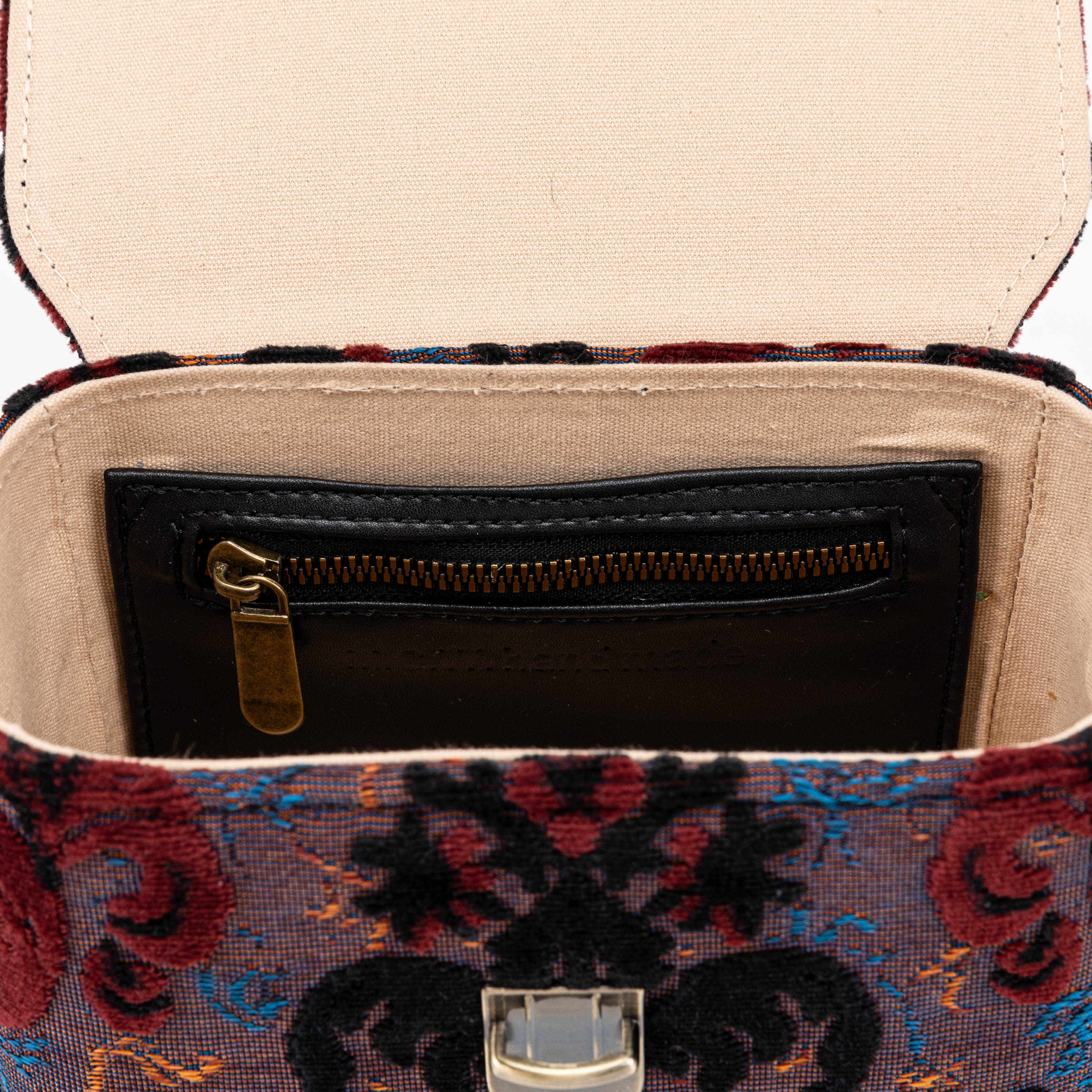 Burnout Velvet Revival Sephia Emma Small Train Case Crossbody - Image 9