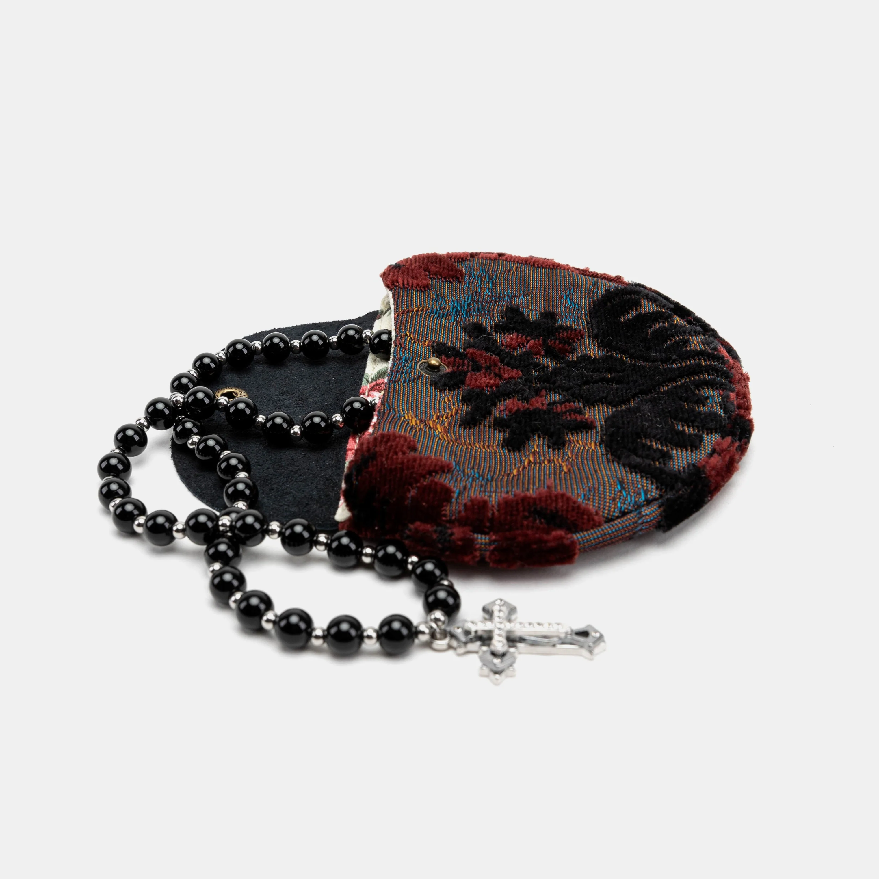 Burnout Velvet Revival Sephia Rosary Bag