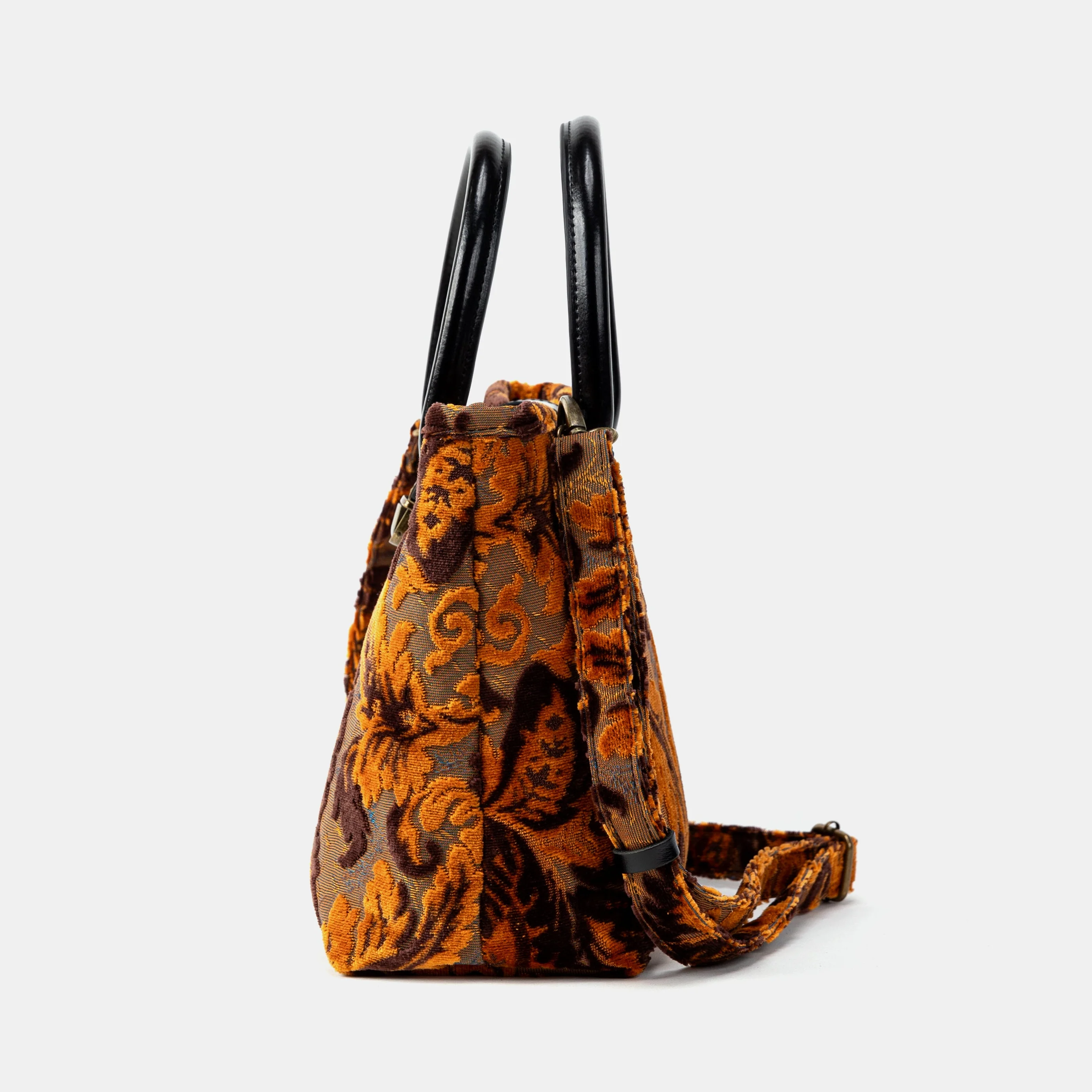Burnout Velvet Revival Sienna Tuck Lock Carpet Satchel - Image 5
