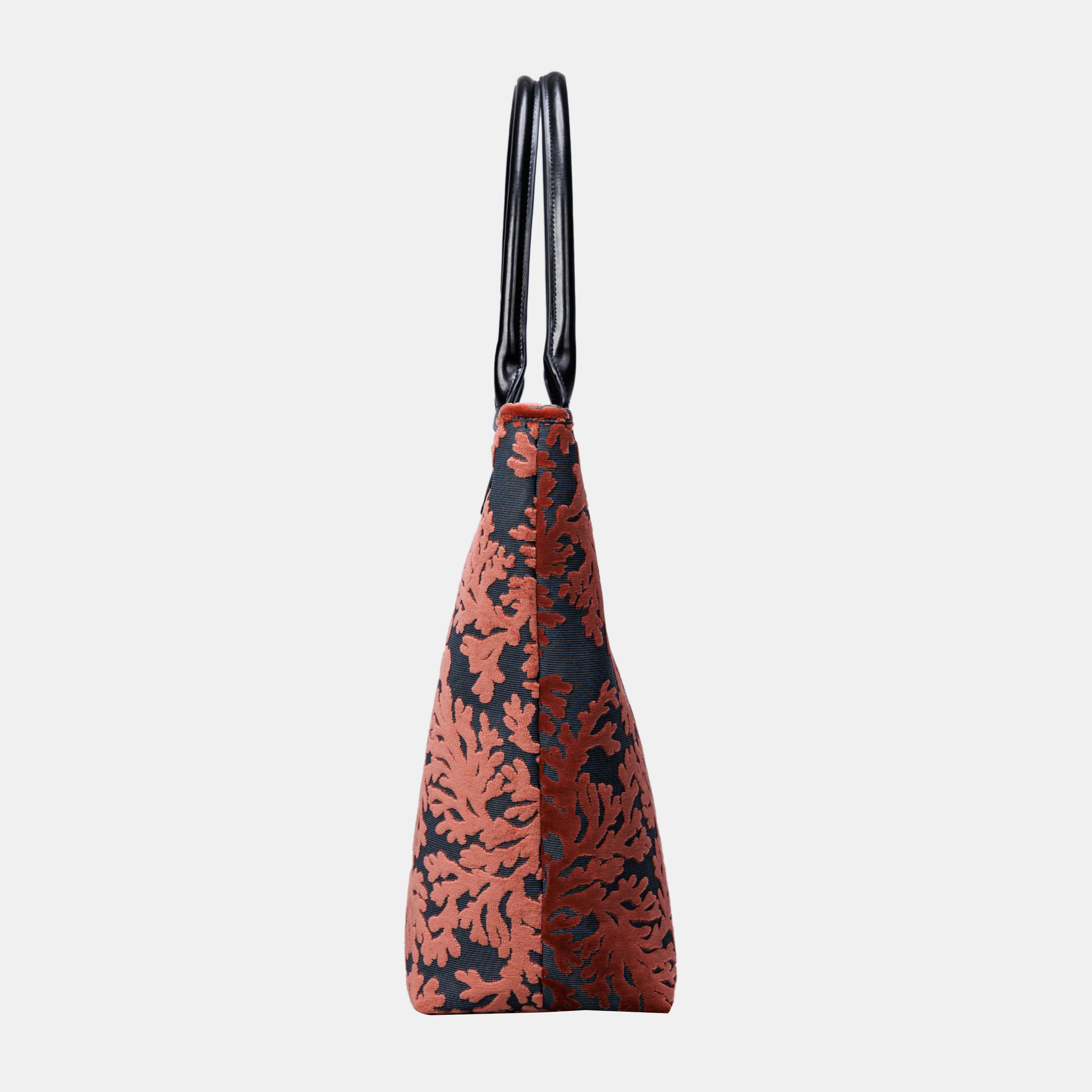 Burnout Velvet St Tropez Scuba Coral Carpet Tote Shopper - Image 5