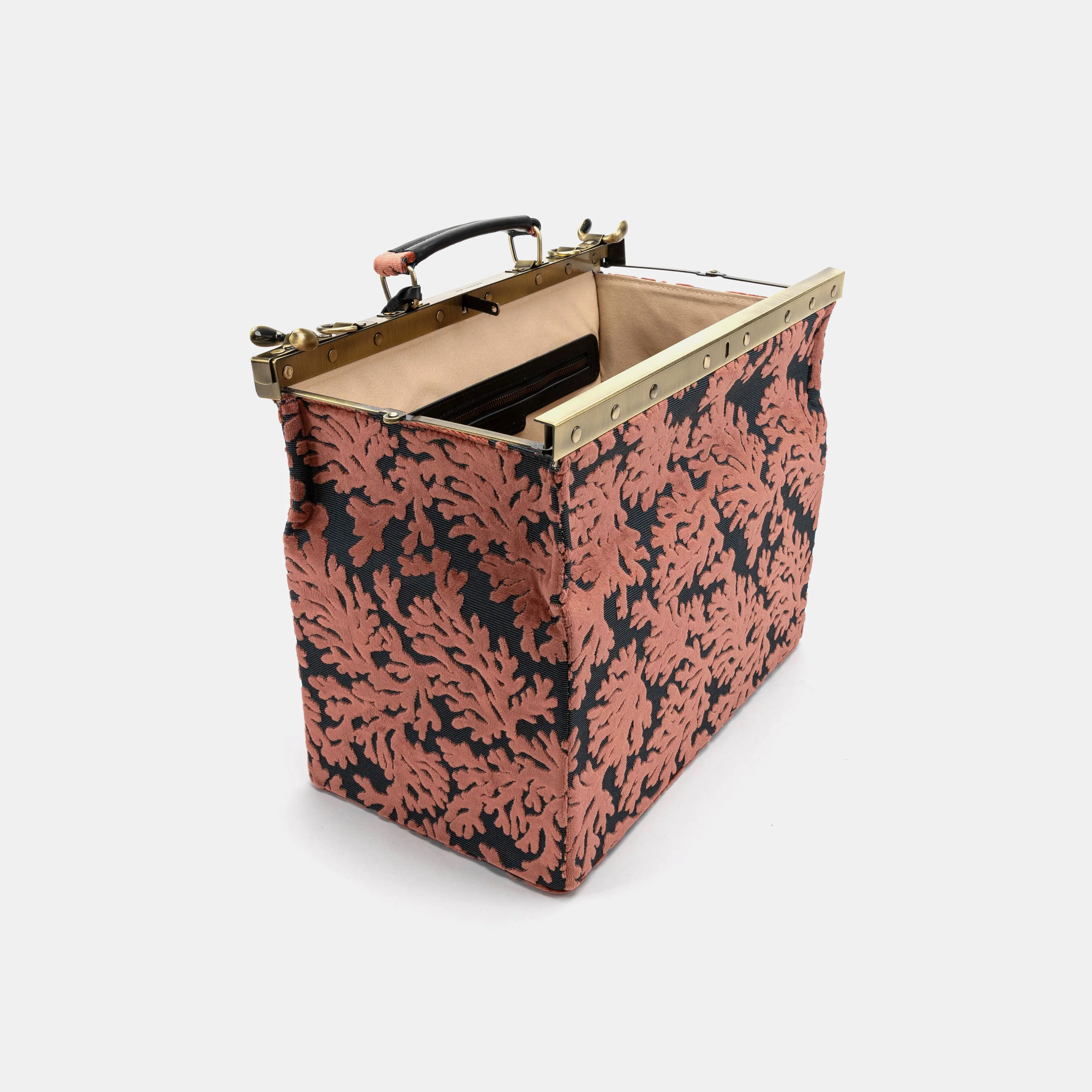Burnout Velvet St Tropez Scuba Coral Genevieve Carpet Gladstone Bag - Image 10