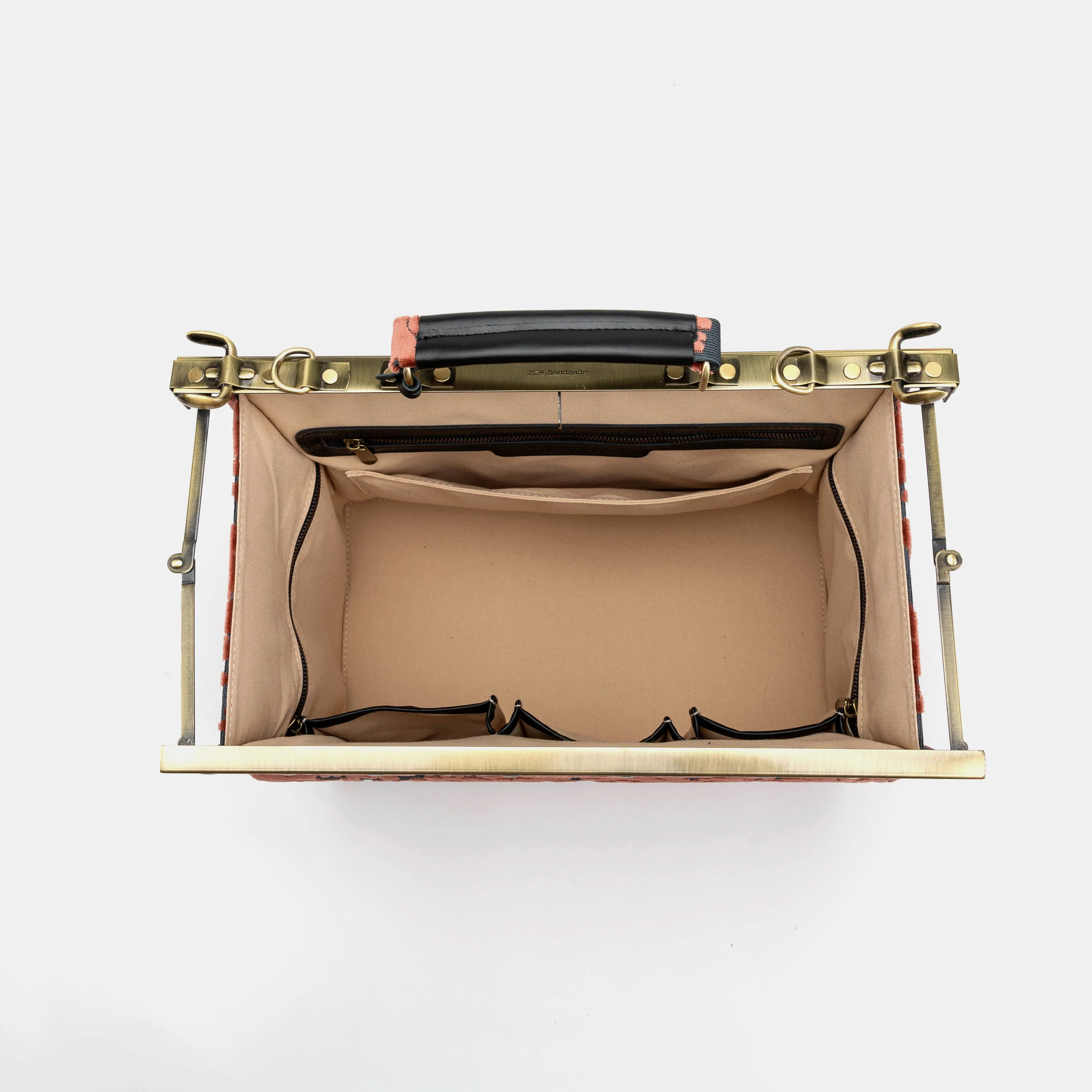 Burnout Velvet St Tropez Scuba Coral Genevieve Carpet Gladstone Bag - Image 8