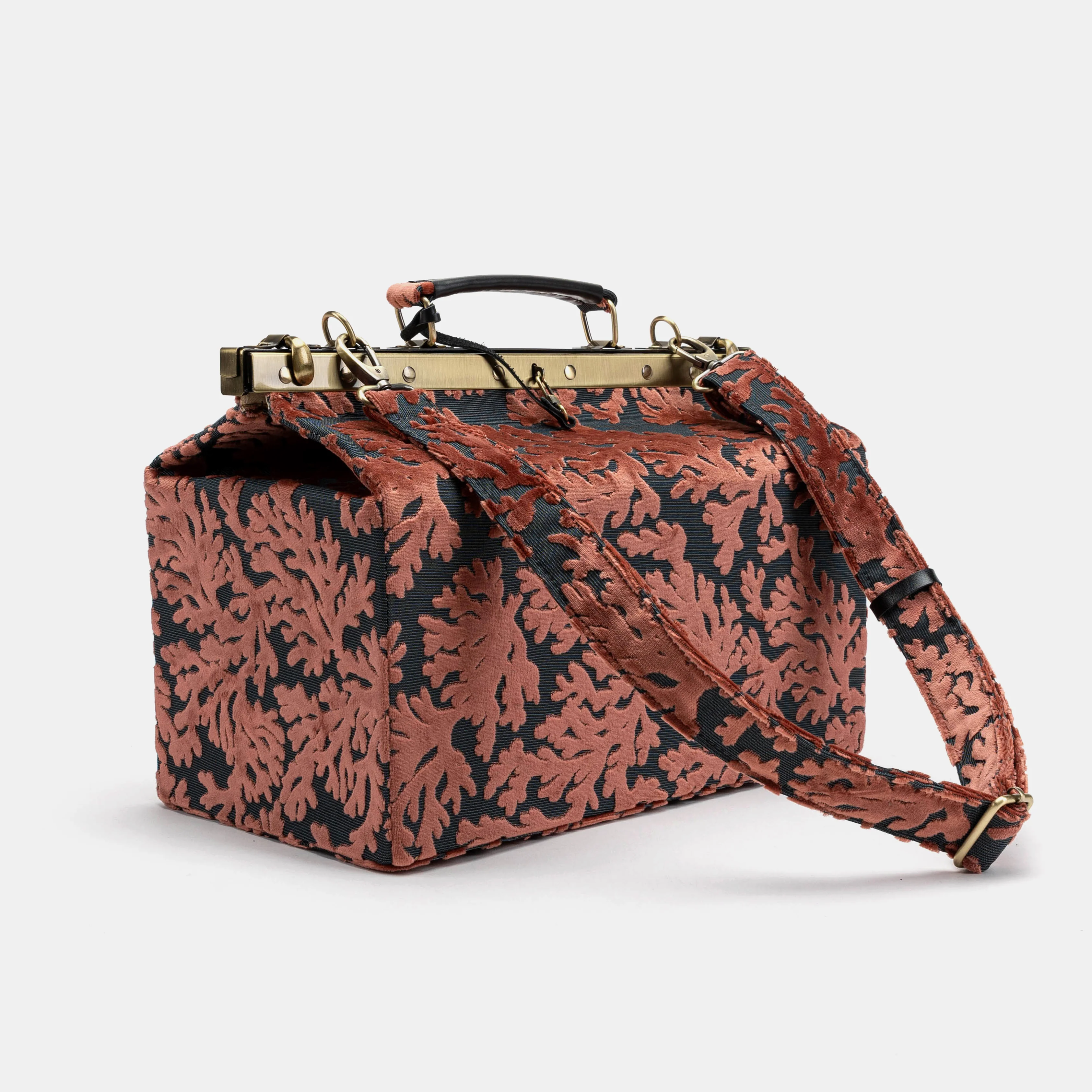 Burnout Velvet St Tropez Scuba Coral Genevieve Carpet Gladstone Bag - Image 9
