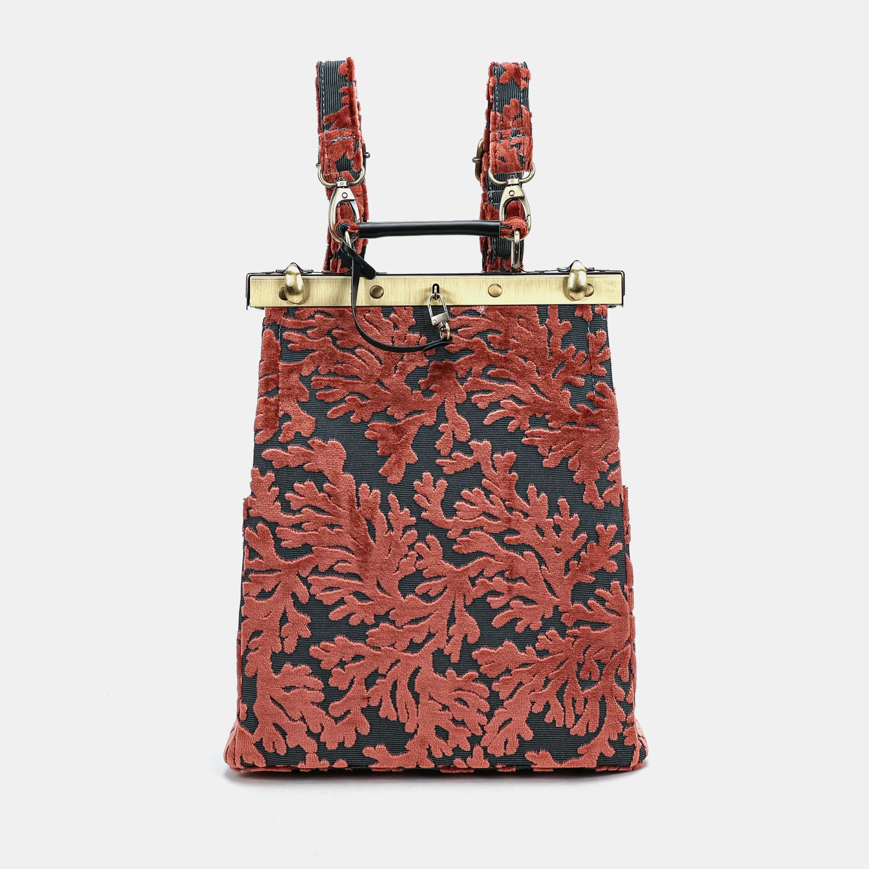 Burnout Velvet St Tropez Scuba Coral Helena Carpet Backpack Gladstone Bag