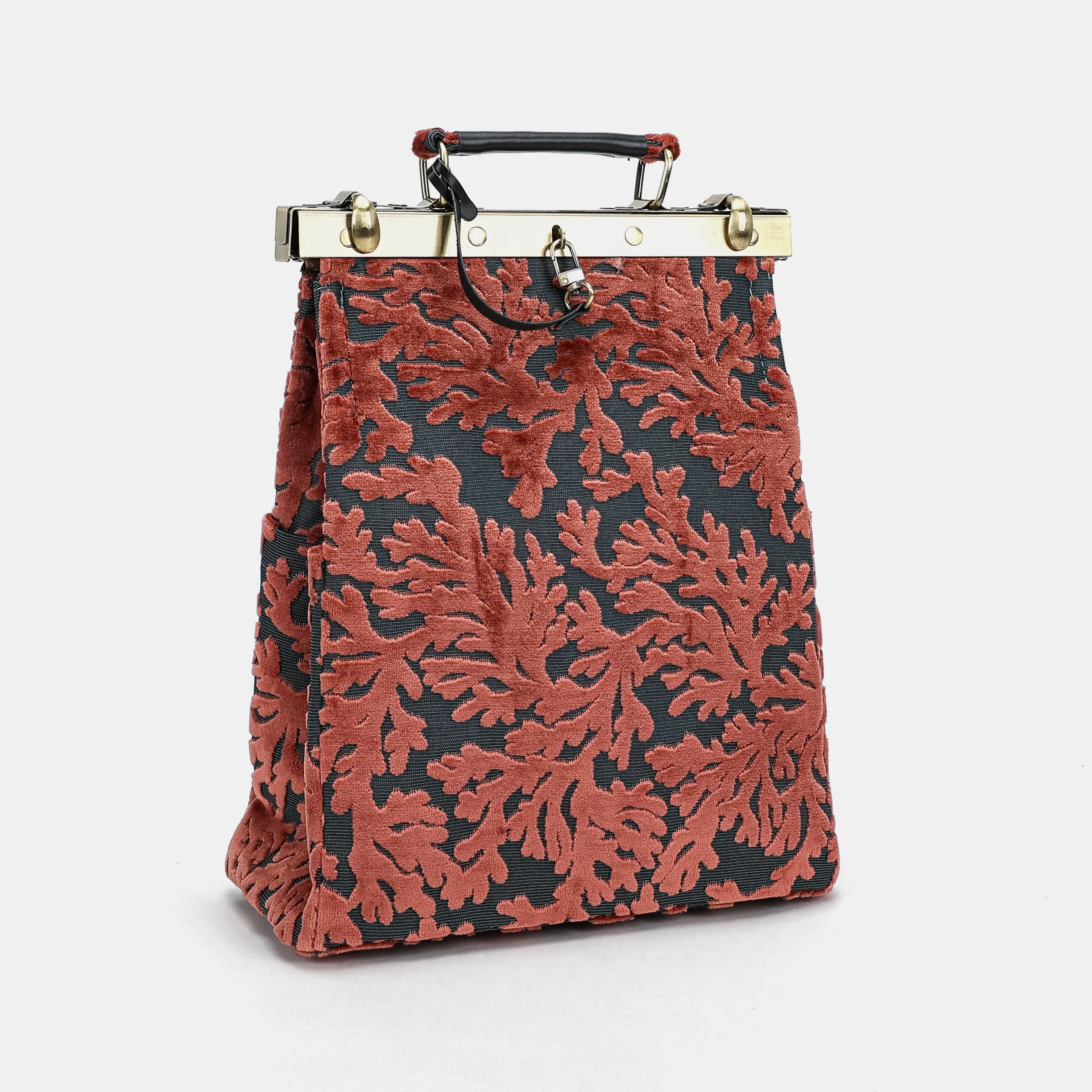 Burnout Velvet St Tropez Scuba Coral Helena Carpet Backpack Gladstone Bag - Image 4