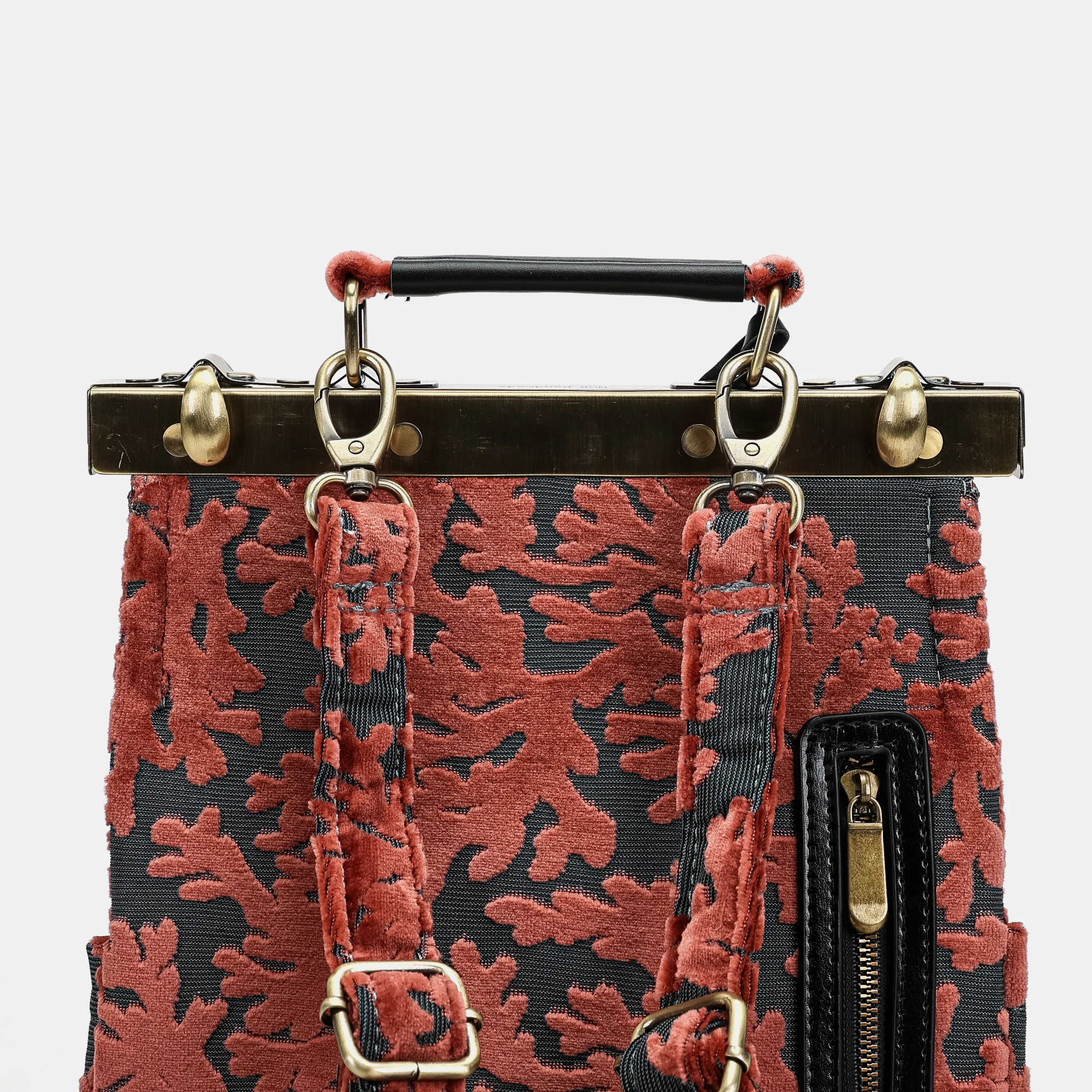 Burnout Velvet St Tropez Scuba Coral Helena Carpet Backpack Gladstone Bag - Image 6