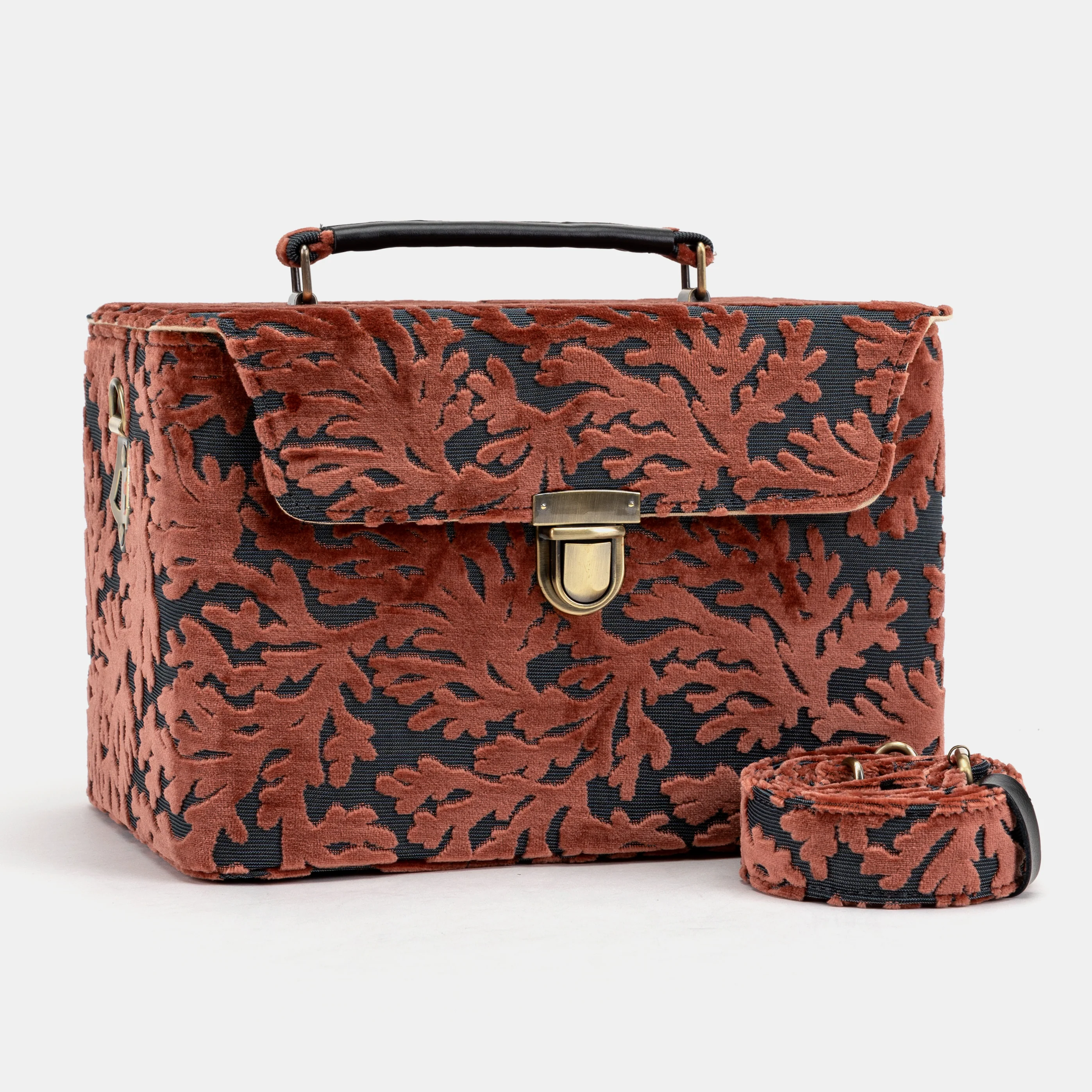 Burnout Velvet St Tropez Scuba Coral Josephine Large Train Case - Image 2