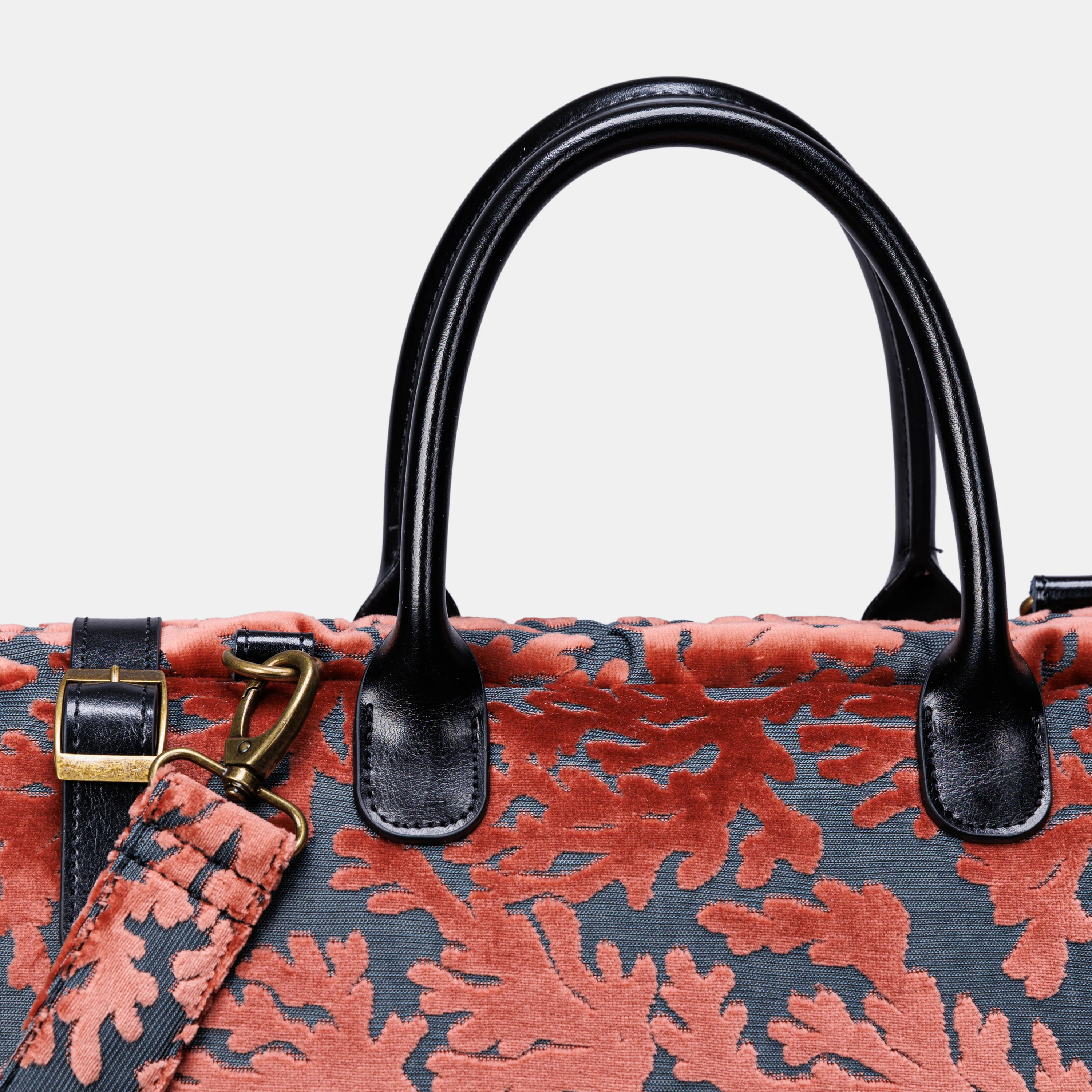 Burnout Velvet St Tropez Scuba Coral Large Carpetbag - Image 5