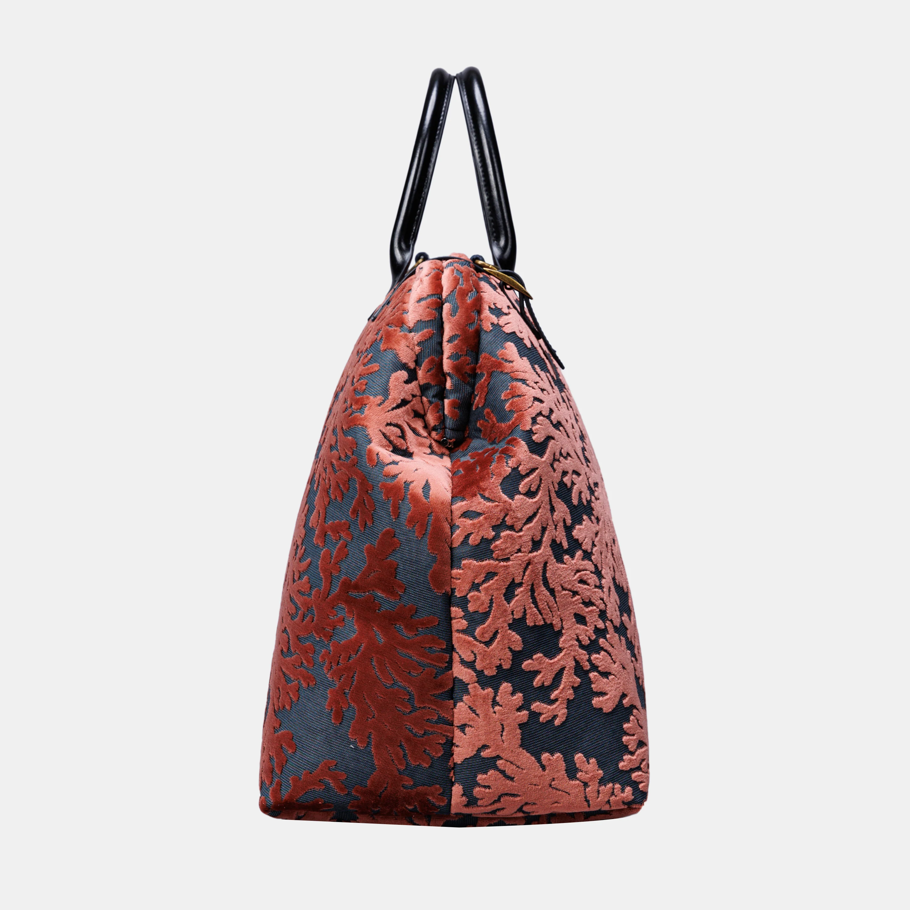 Burnout Velvet St Tropez Scuba Coral Large Carpetbag - Image 6