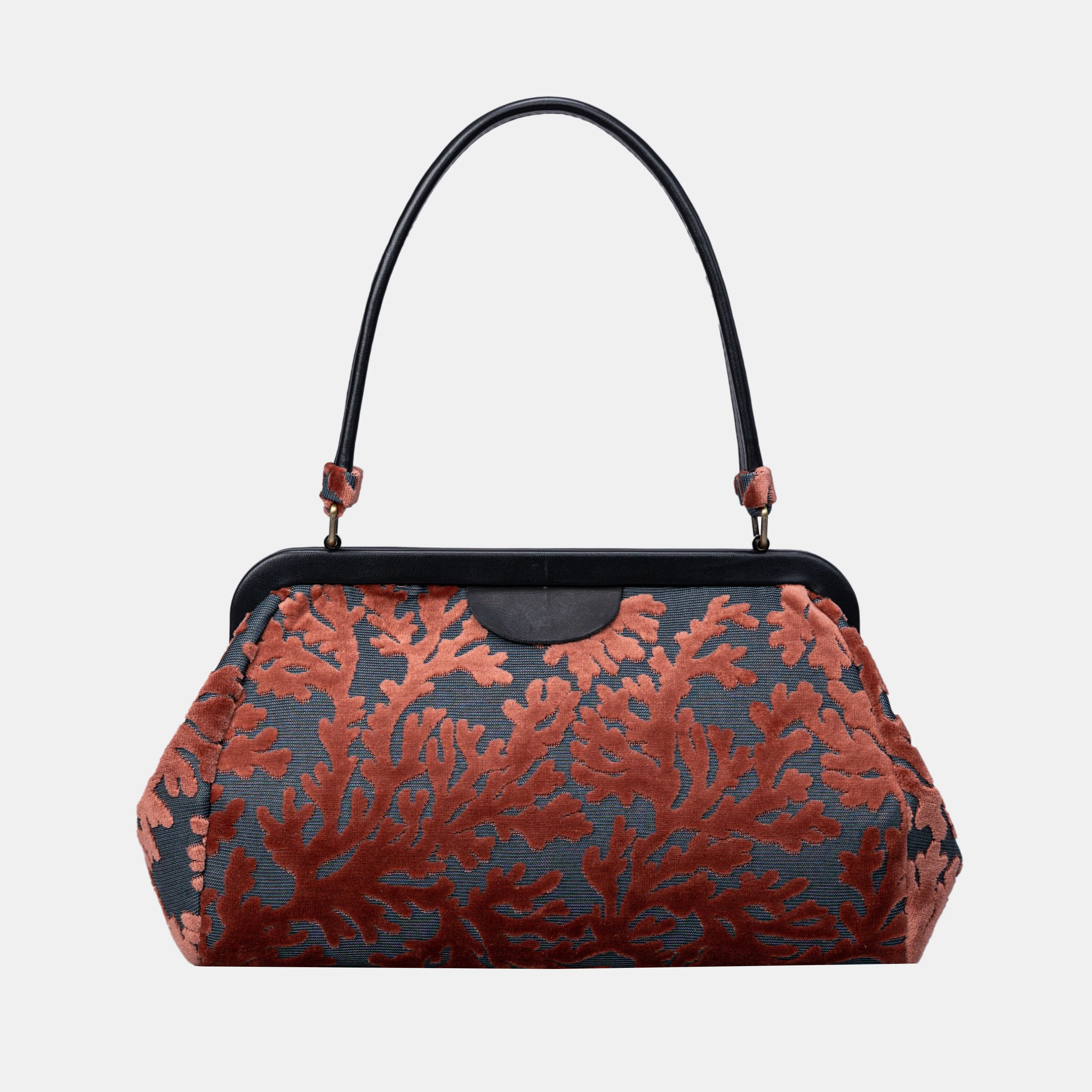 Burnout Velvet St Tropez Scuba Coral Shoulder Bag - Image 5